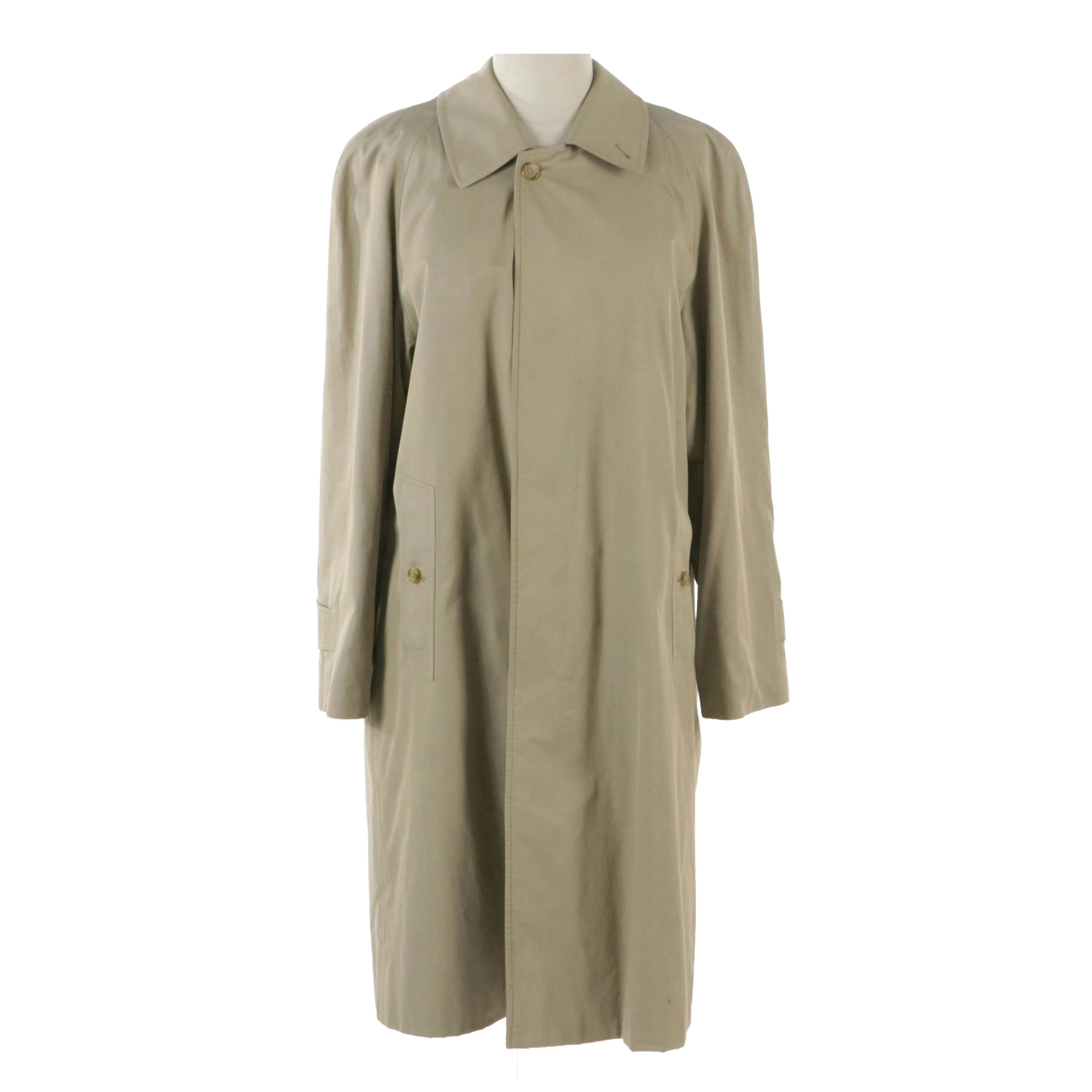 Men's Burberrys Concealed Button-Front Trench Coat in Khaki Cotton