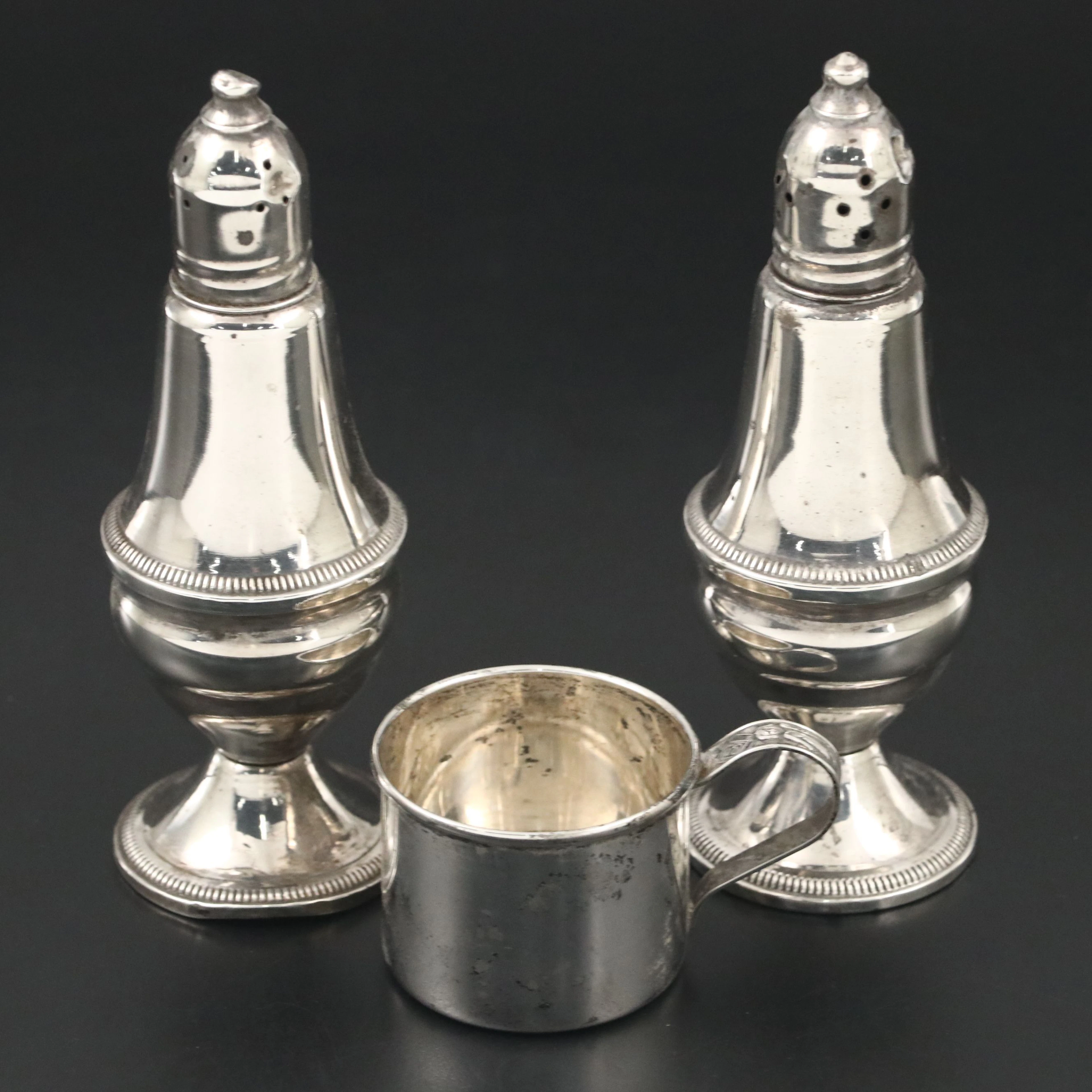 Duchin Creation Sterling Silver Shakers with Lunt Baby Cup