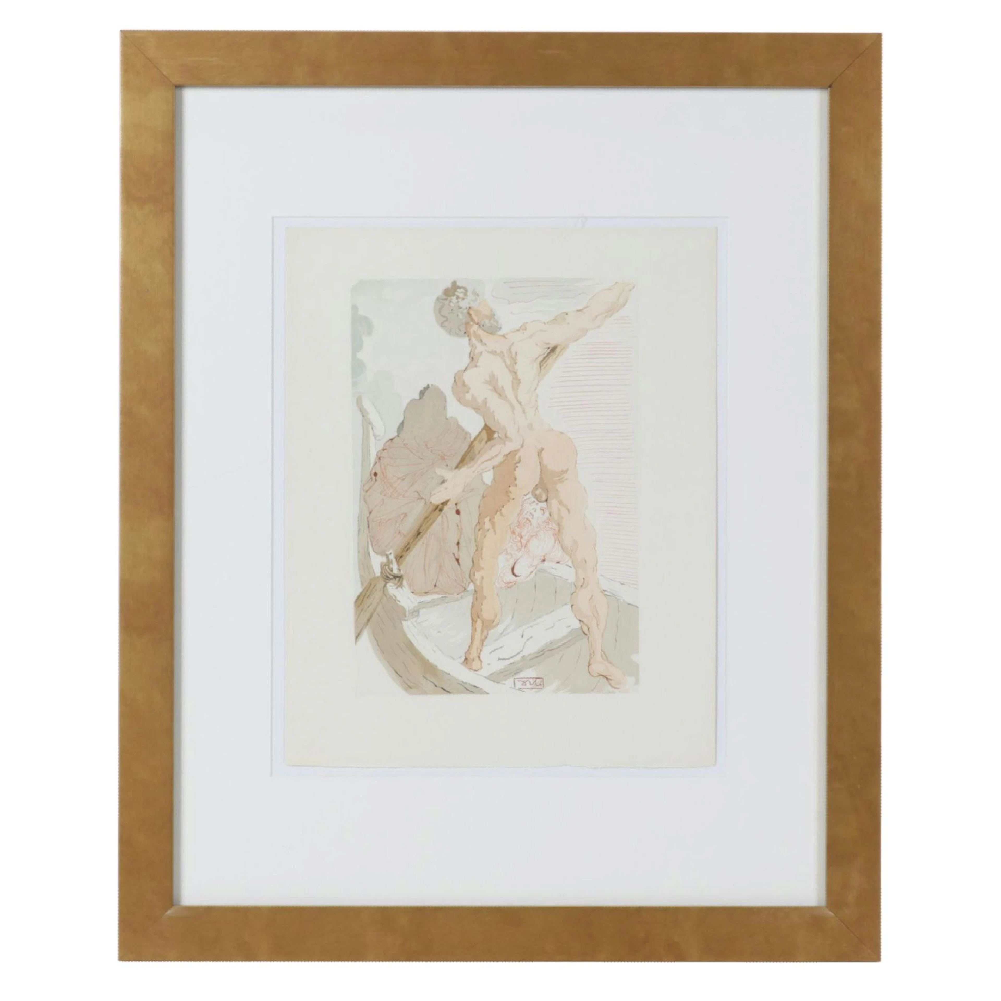 Salvador Dalí Wood Engraving "Charon et le passagede l'Acheron," 1960 - 1964