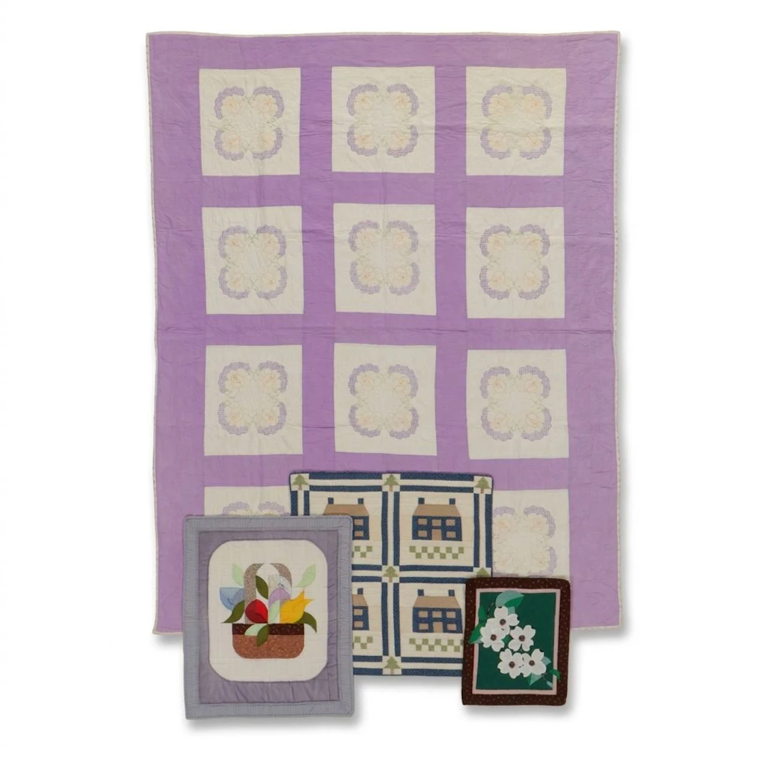 Custom Hand Made Quilt with Three Other Small Quilts