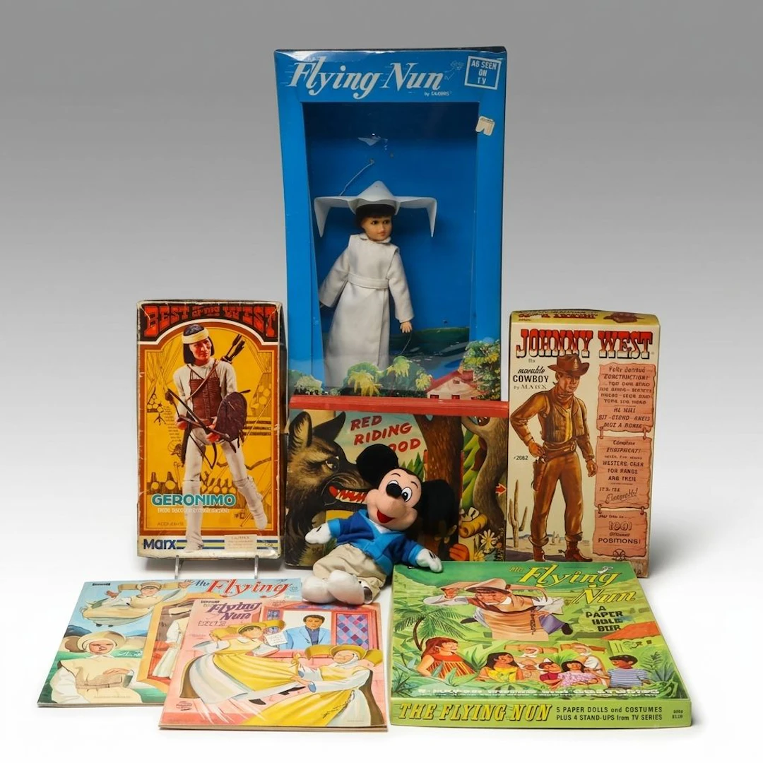 Hasbro "The Flying Nun" Paper and Vinyl Dolls with Other Vintage Toys