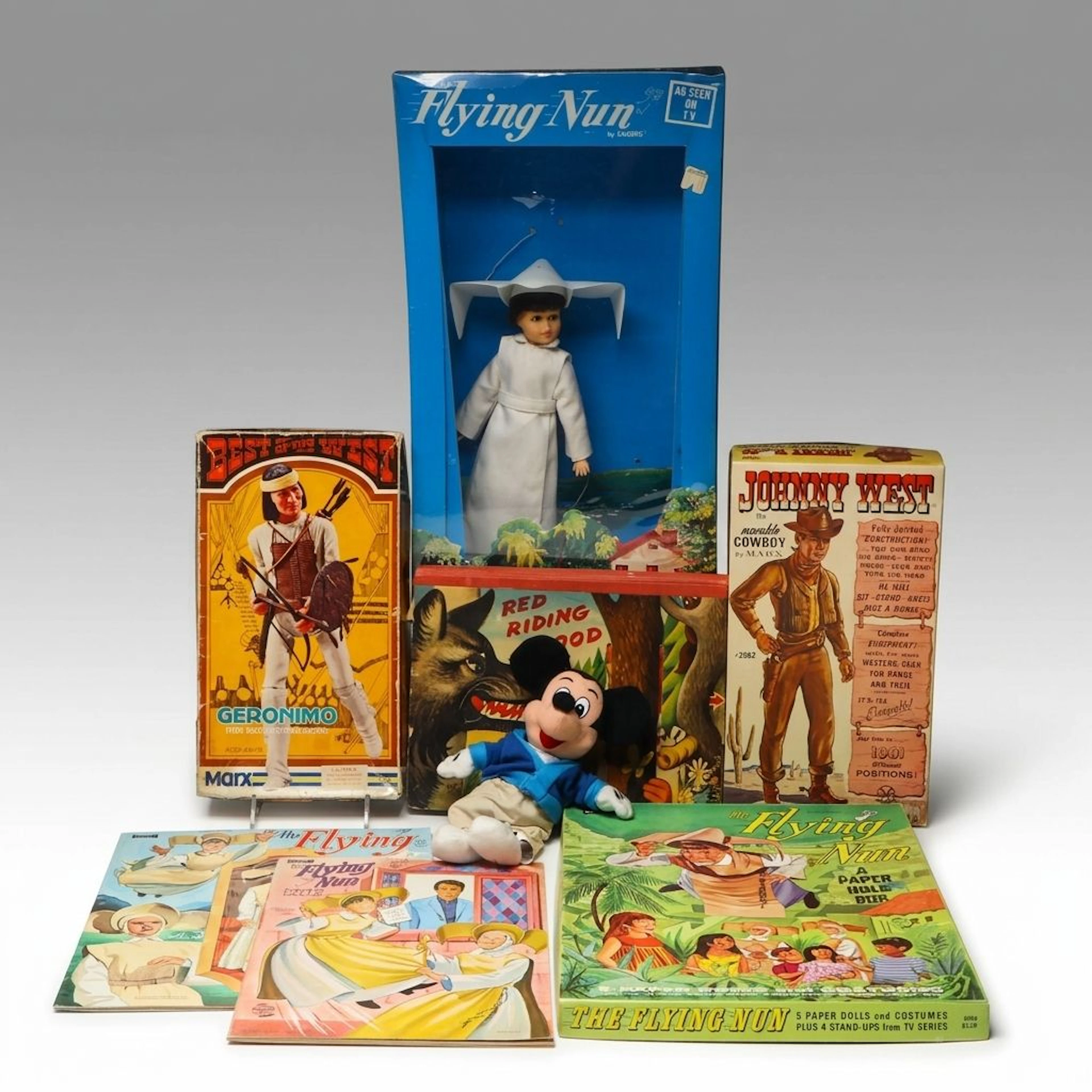 Hasbro "The Flying Nun" Paper and Vinyl Dolls with Other Vintage Toys