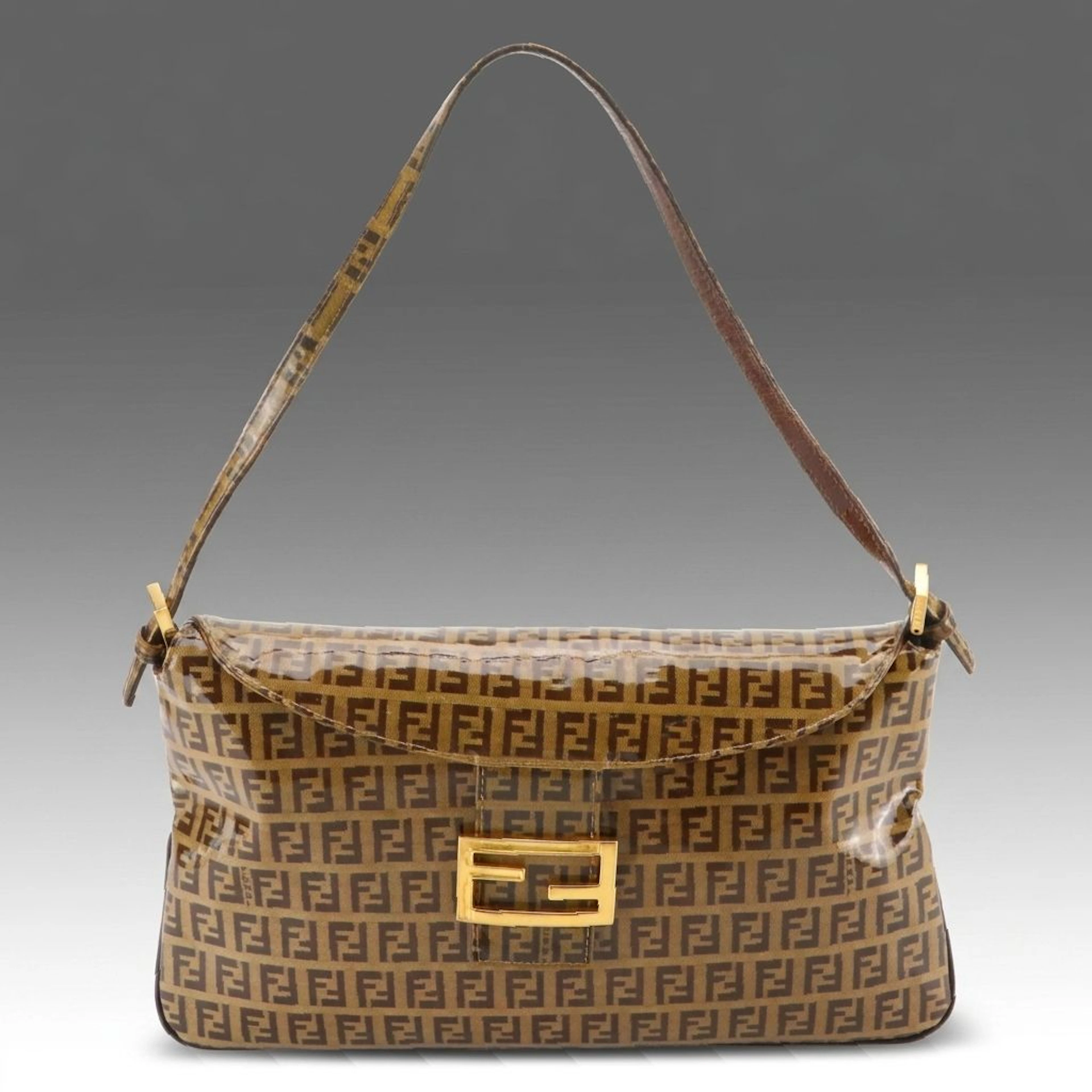 Fendi Mamma Baguette in Zucchino Crystal Canvas, Vintage