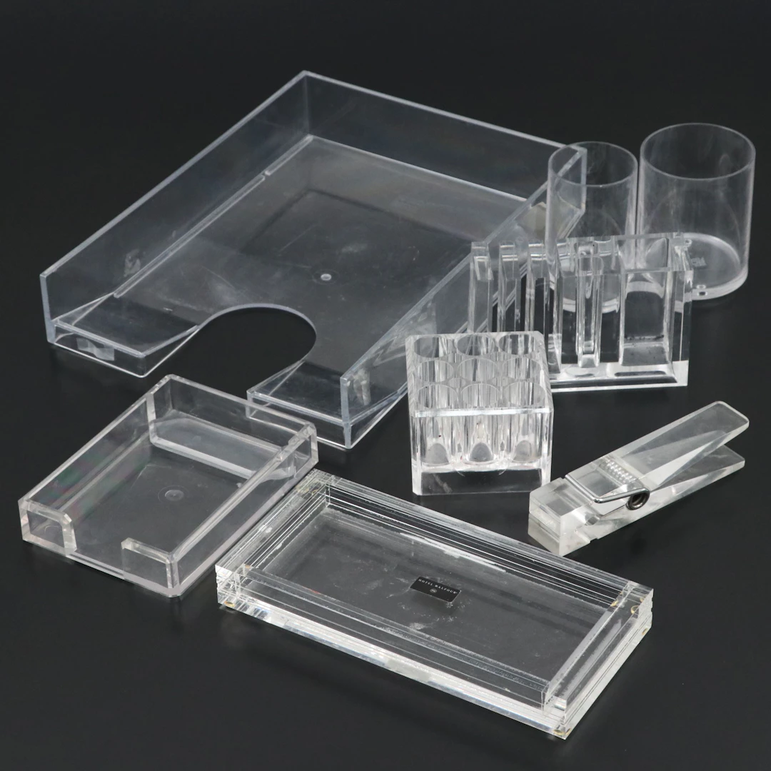 Acrylic Desk Accessories Including Hotel Balfour Tray