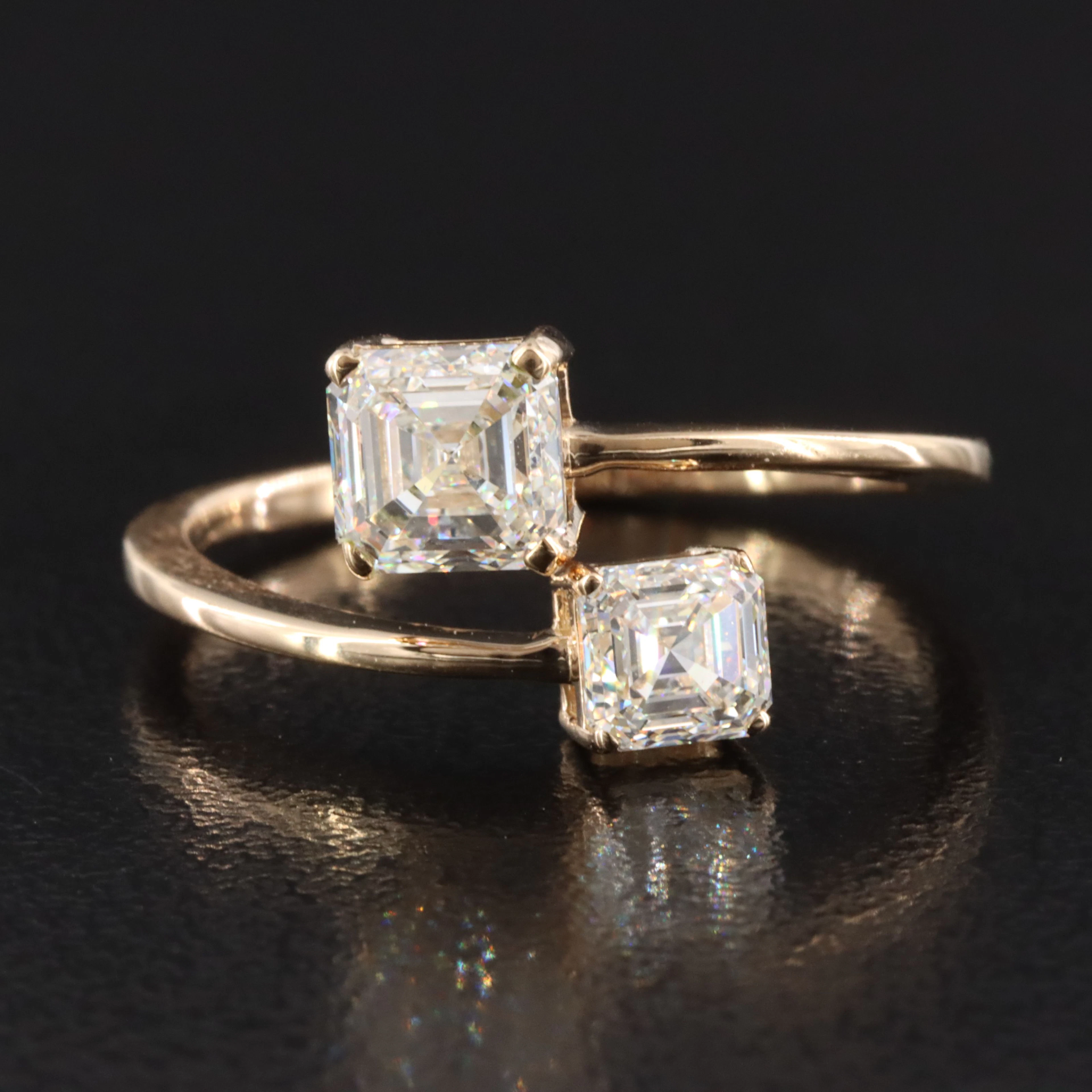 14K 1.42 CTW Diamond Bypass Ring with GIA Reports
