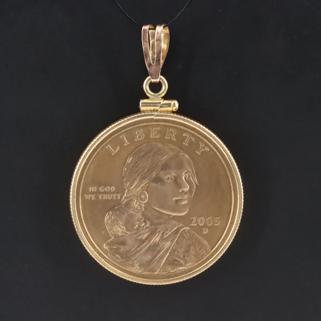 Gold-Filled Pendant with 2005 Sacagawea Dollar