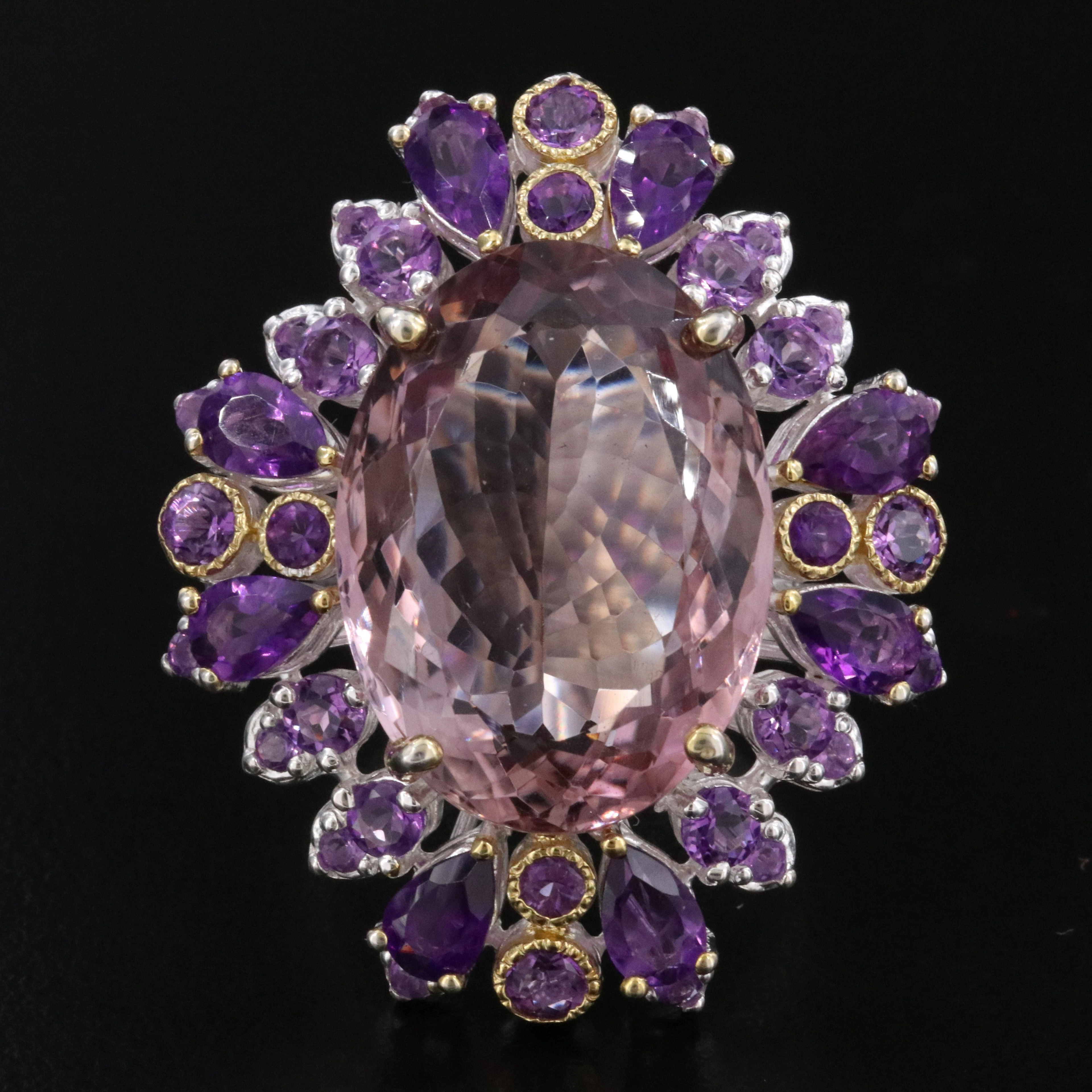 Sterling Ametrine and Amethyst Ring