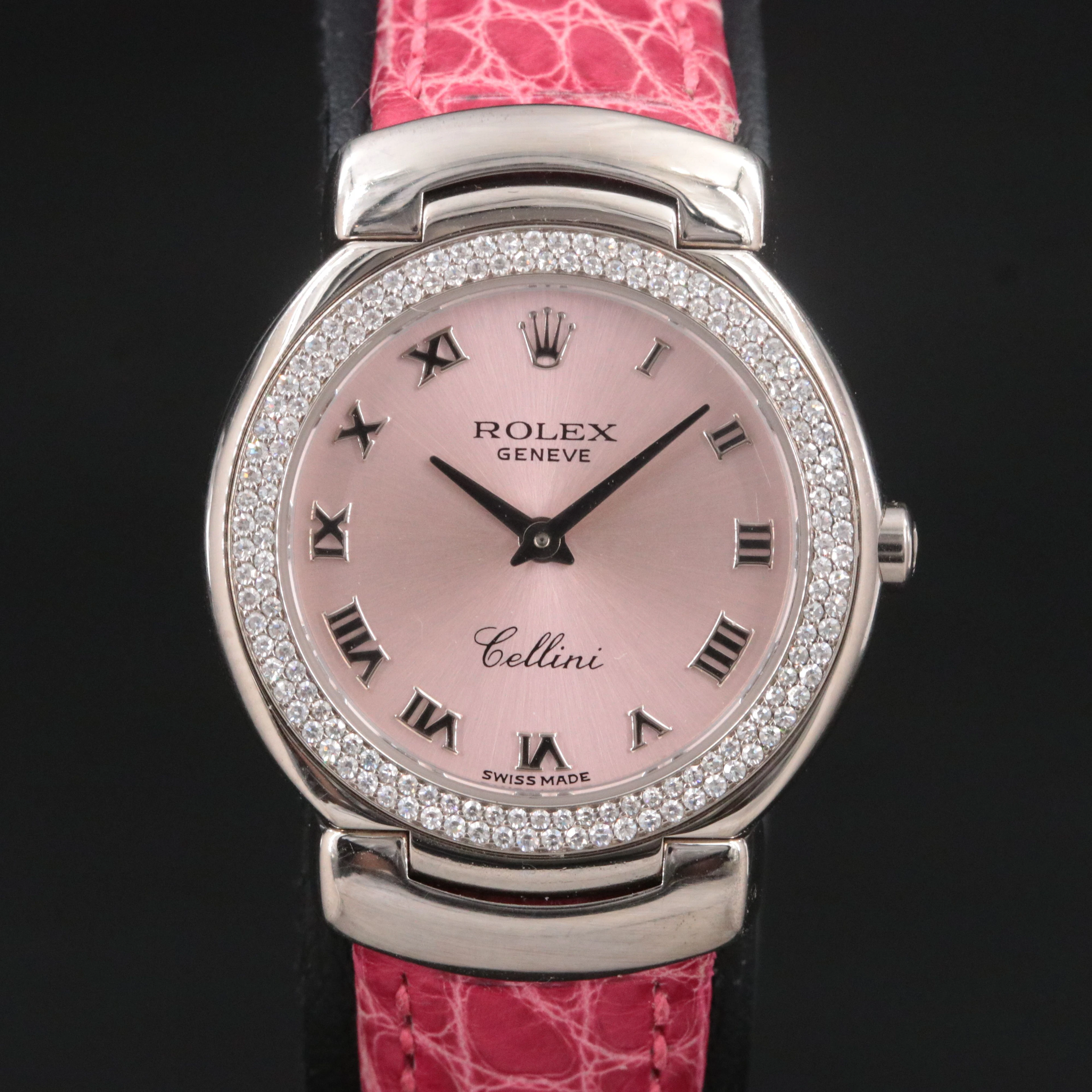 2001 Rolex Cellini Cellisima 18K Factory Diamond Quartz Watch Model 6671