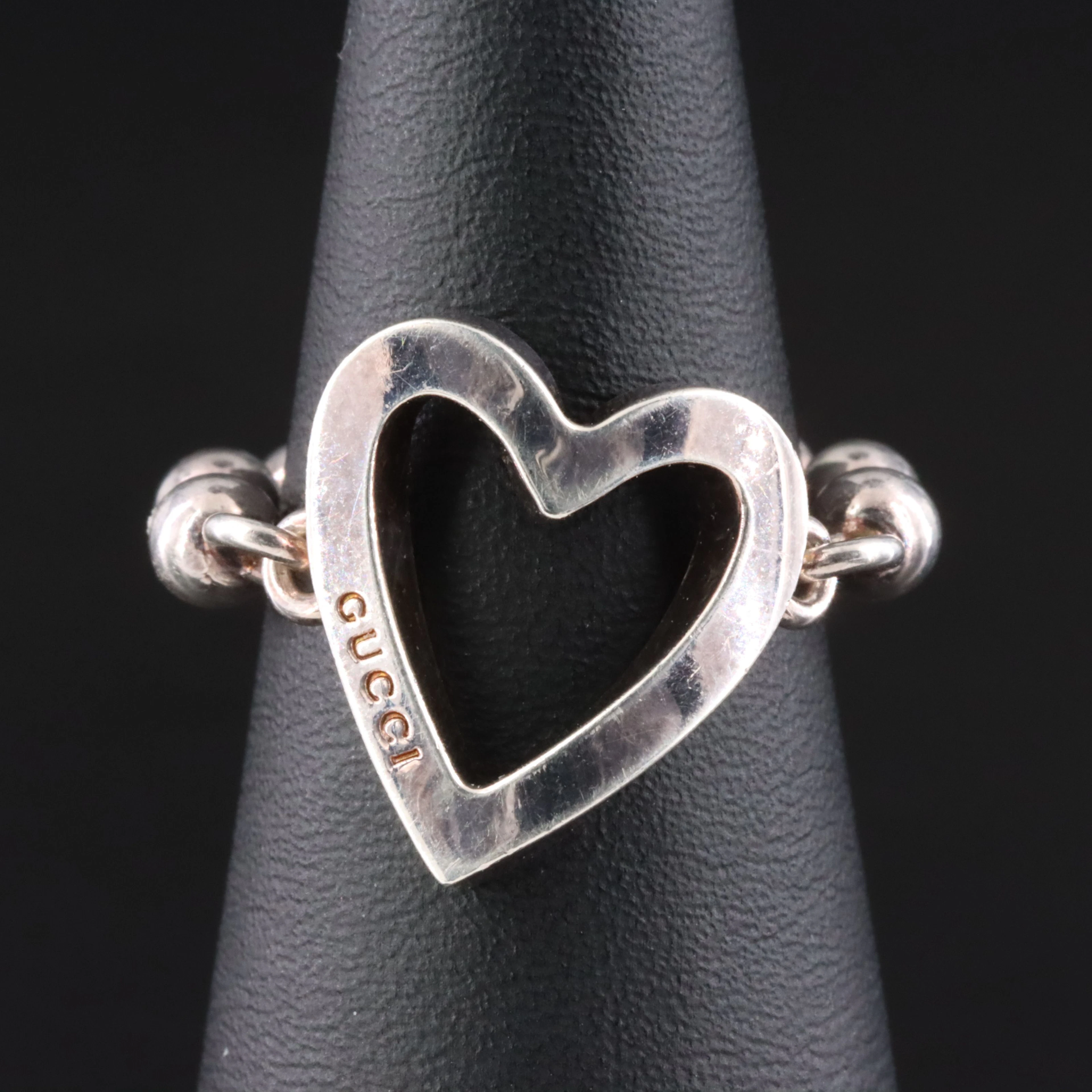 Gucci Sterling Boule Heart Ring