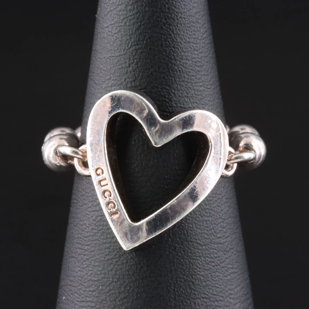 Gucci Sterling Boule Heart Ring