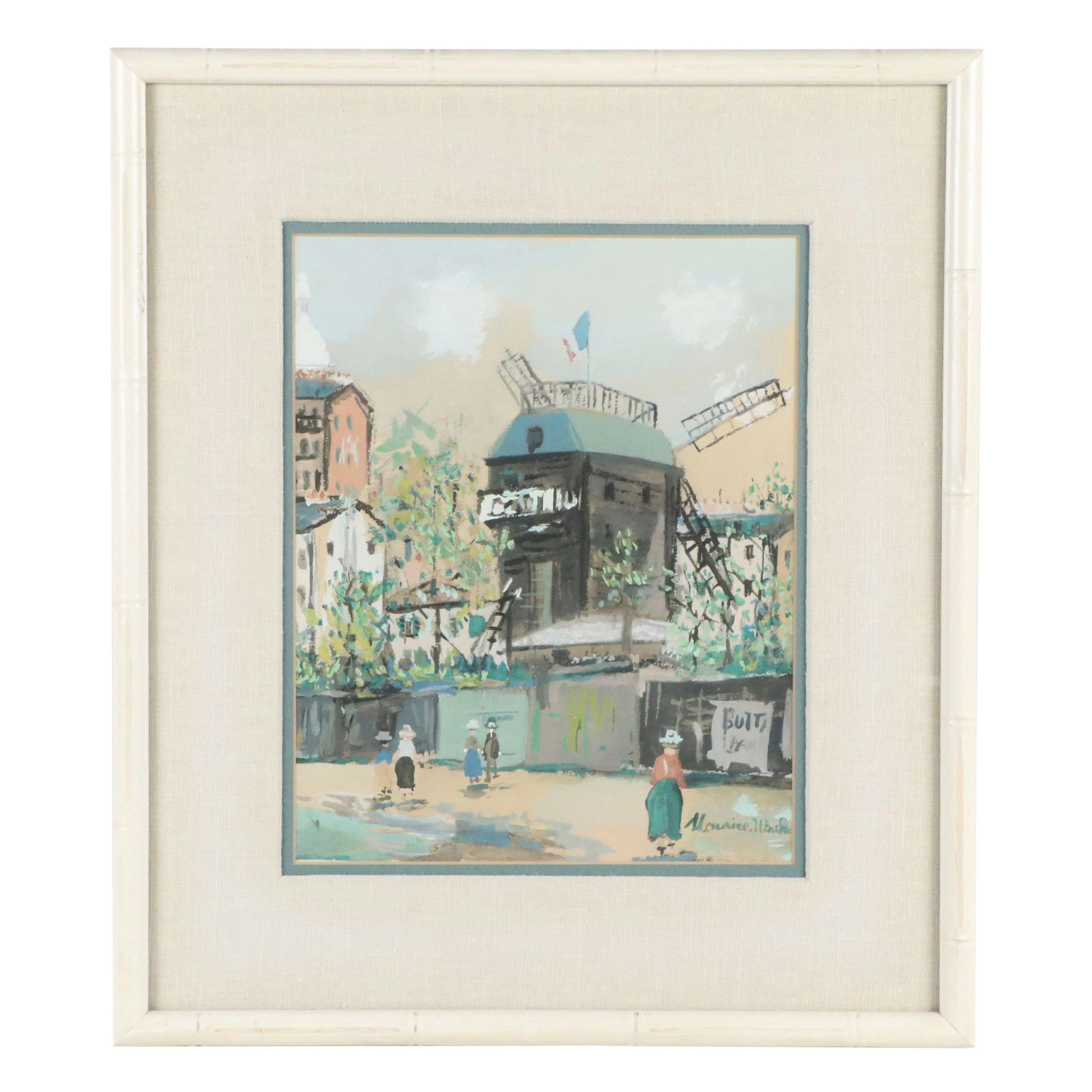 After Maurice Utrillo Lithograph with Pochoir "Le moulin de la Galette,"