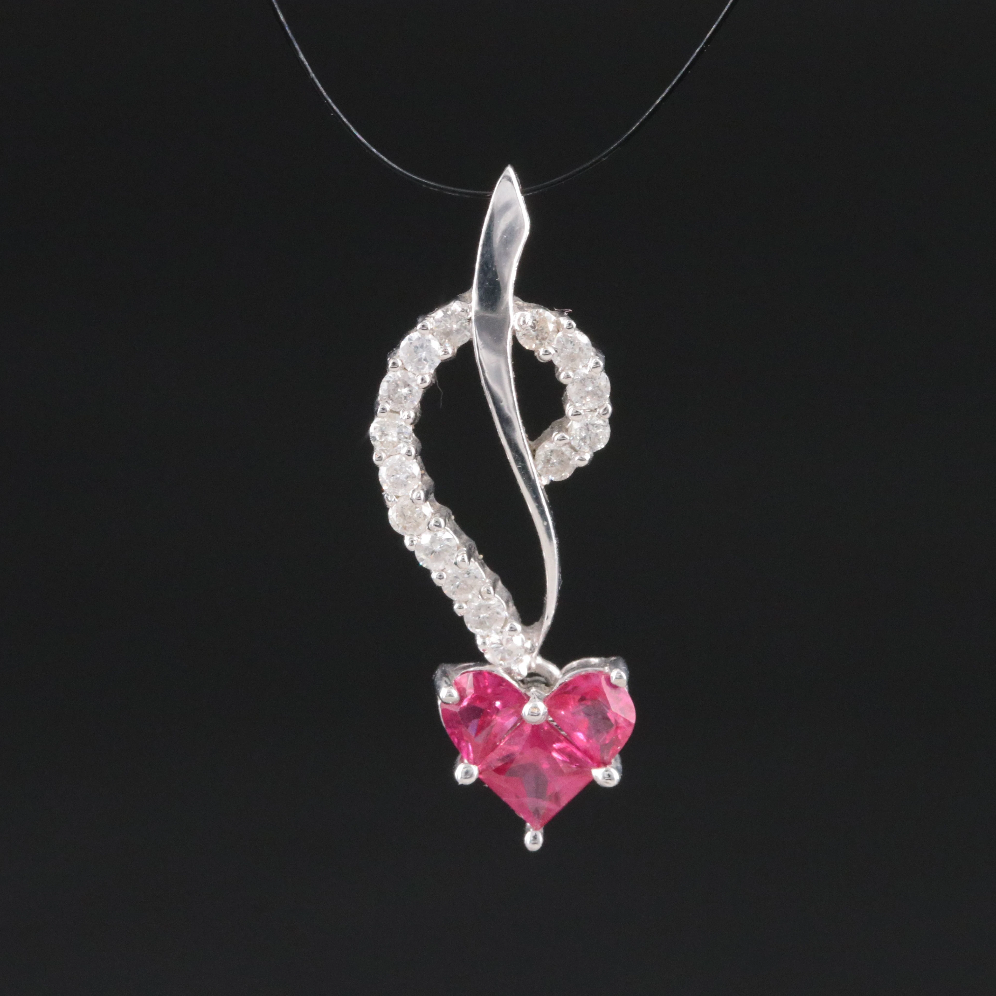 18K Ruby and Diamond Pendant
