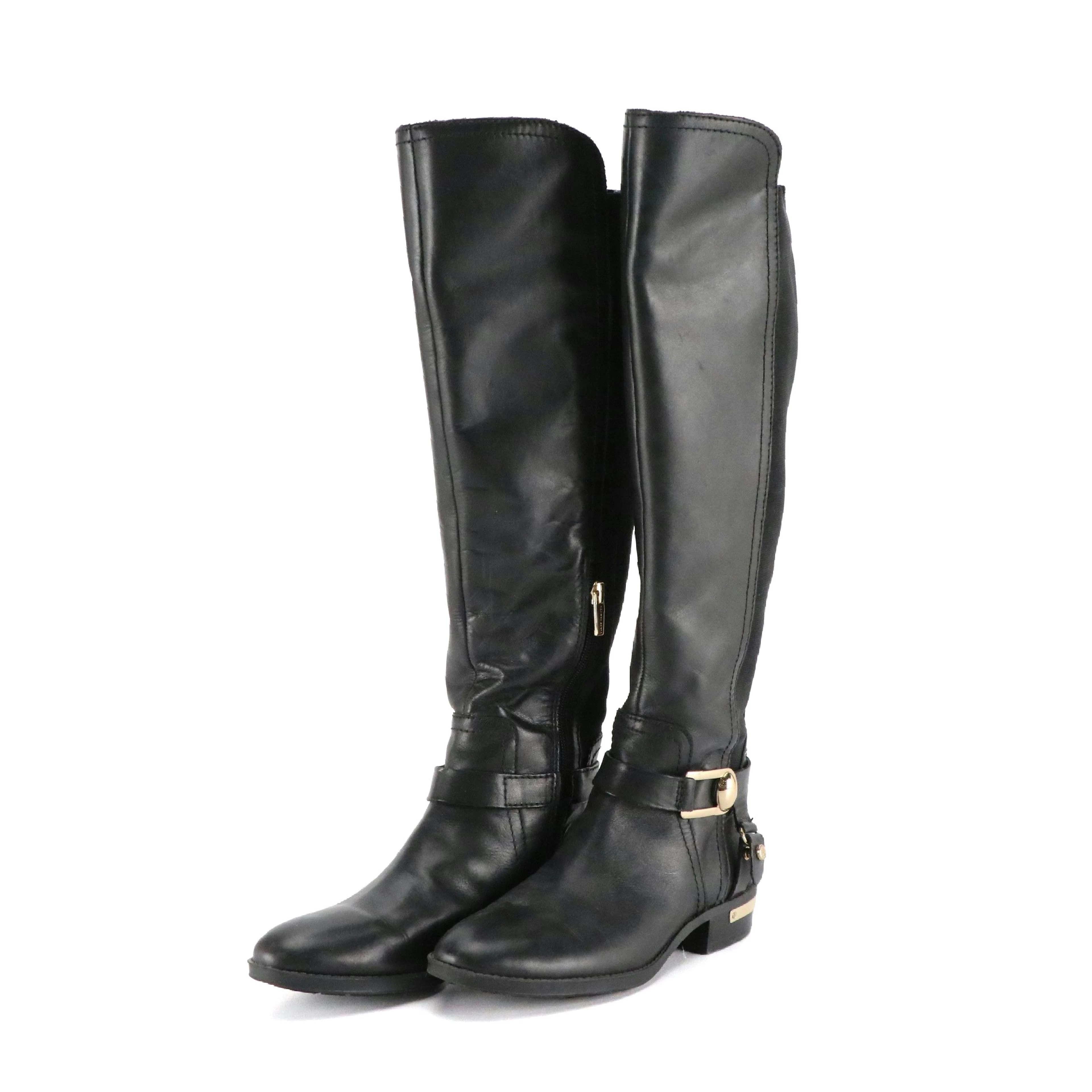 Vince Camuto Pearley Tall Riding Boots in Black Leather