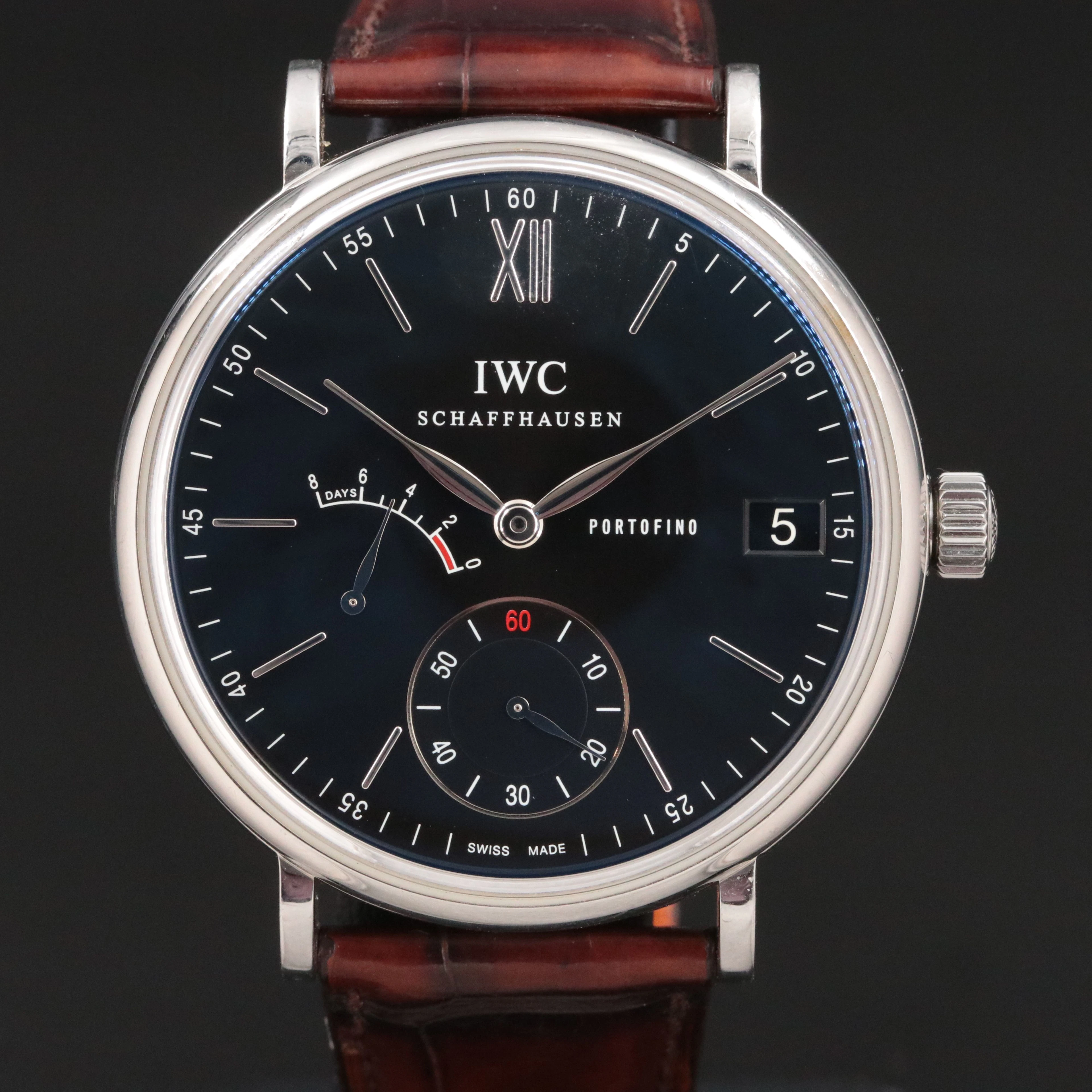 IWC Schaffhausen Portofino 8 Day (IW510102) 45mm Steel Watch c.2011