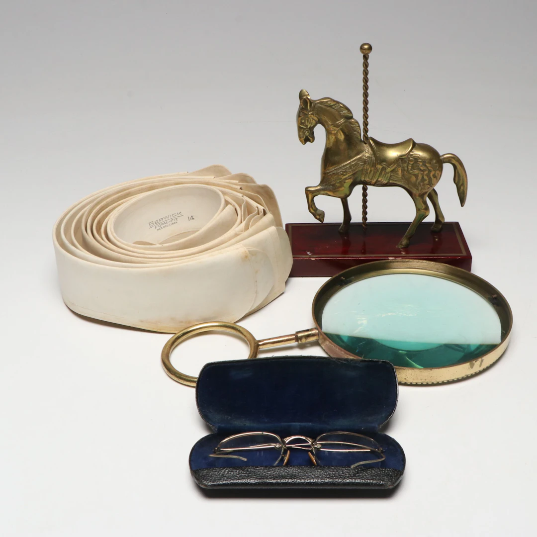 Brass Carousel Horse, Spectacles and More Home and Fashion Accessories