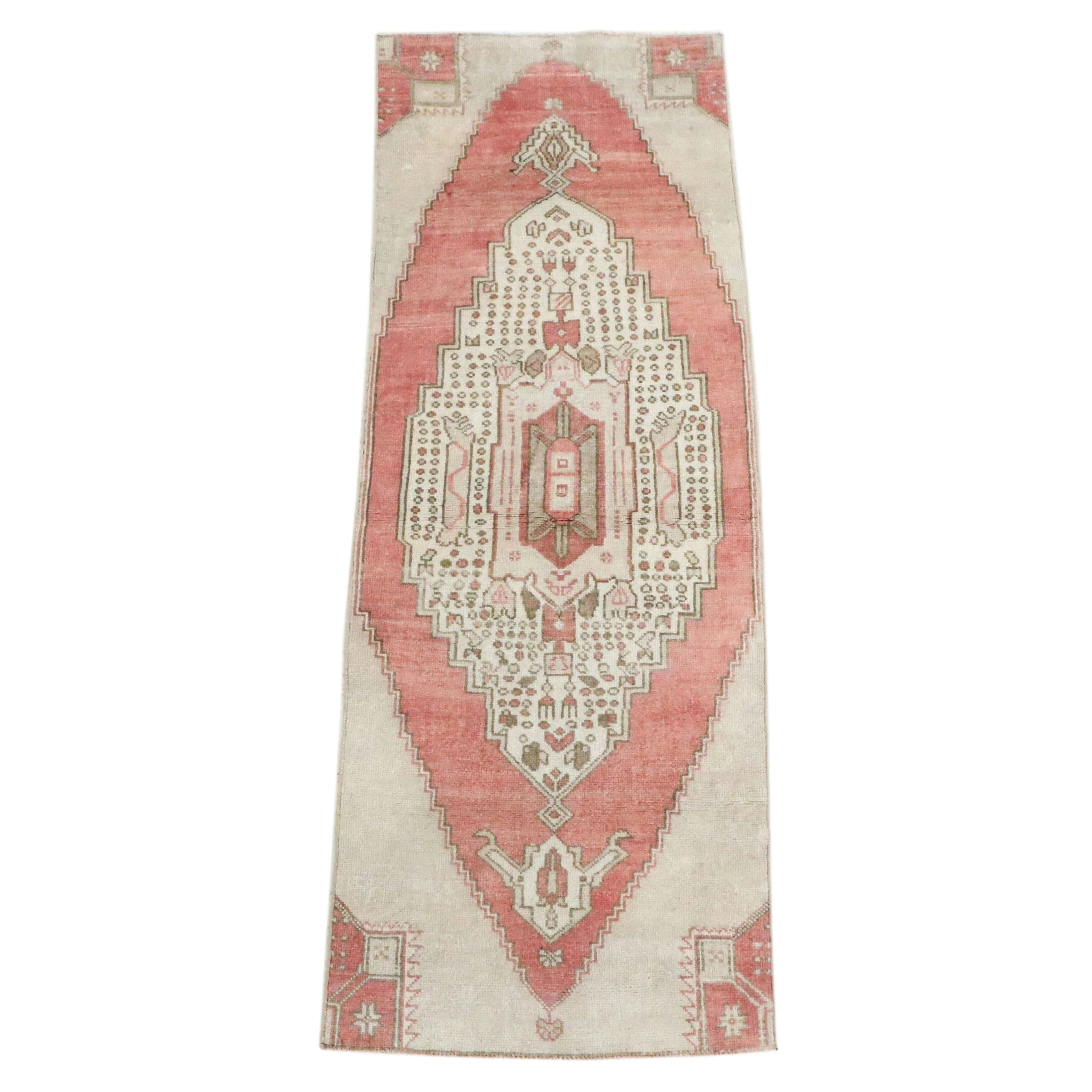 2'8 x 7'6 Hand-Knotted Turkish Oushak Style Long Rug
