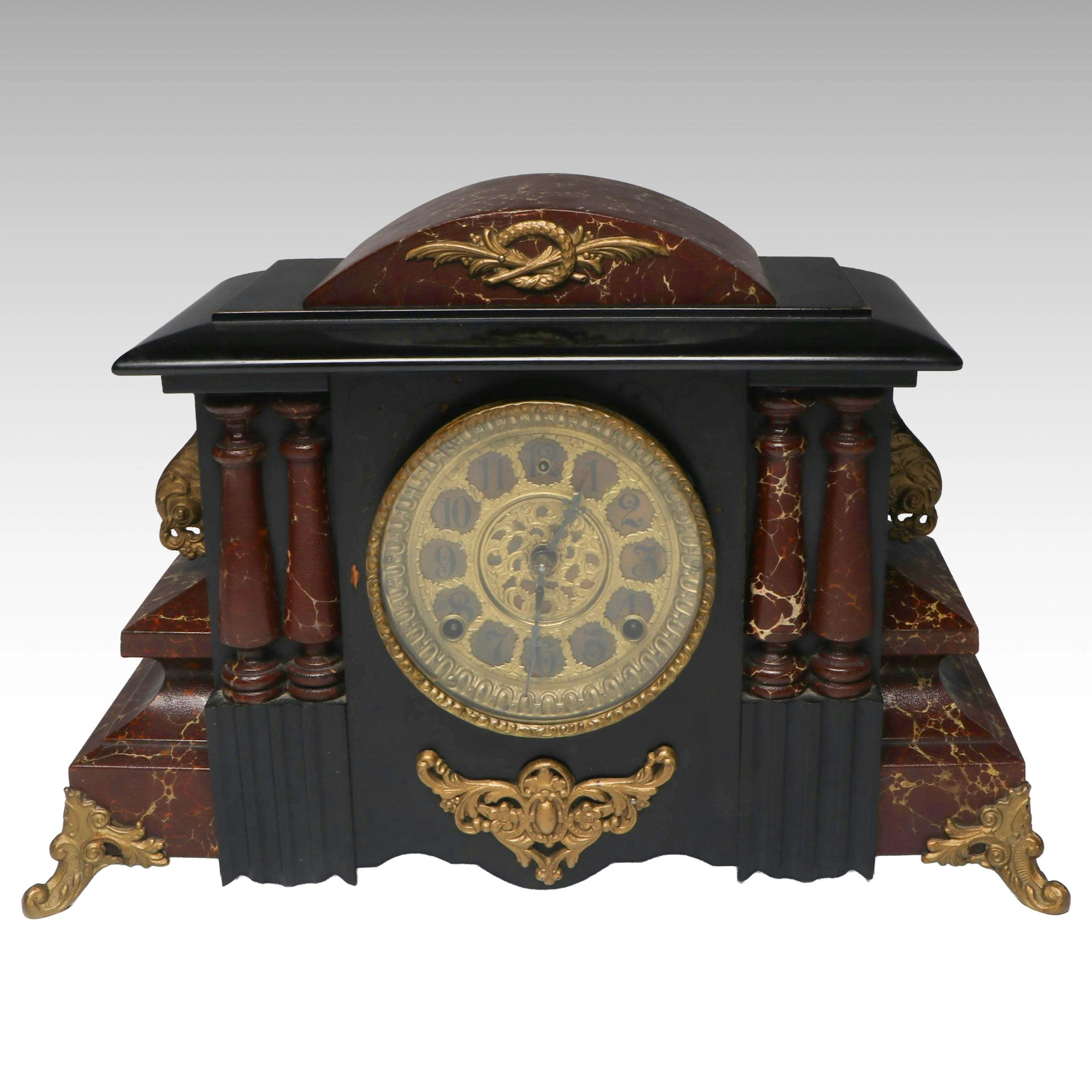 Wm. L. Gilbert Victorian Style "Noah" Mantel Clock, Antique