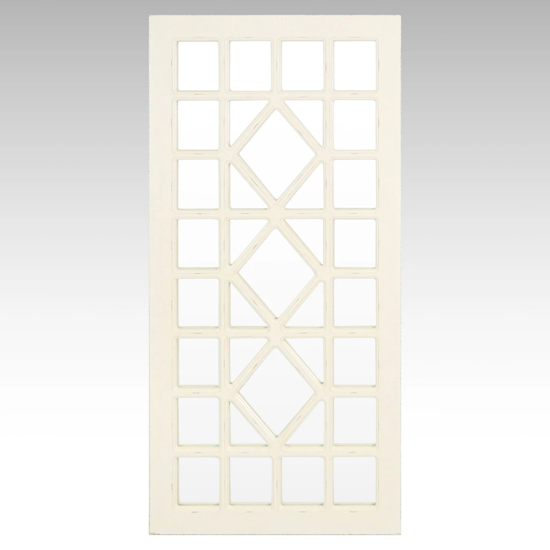 Pottery Barn Wooden Lattice Back Wall Mirror, Late 20th to 21st Century