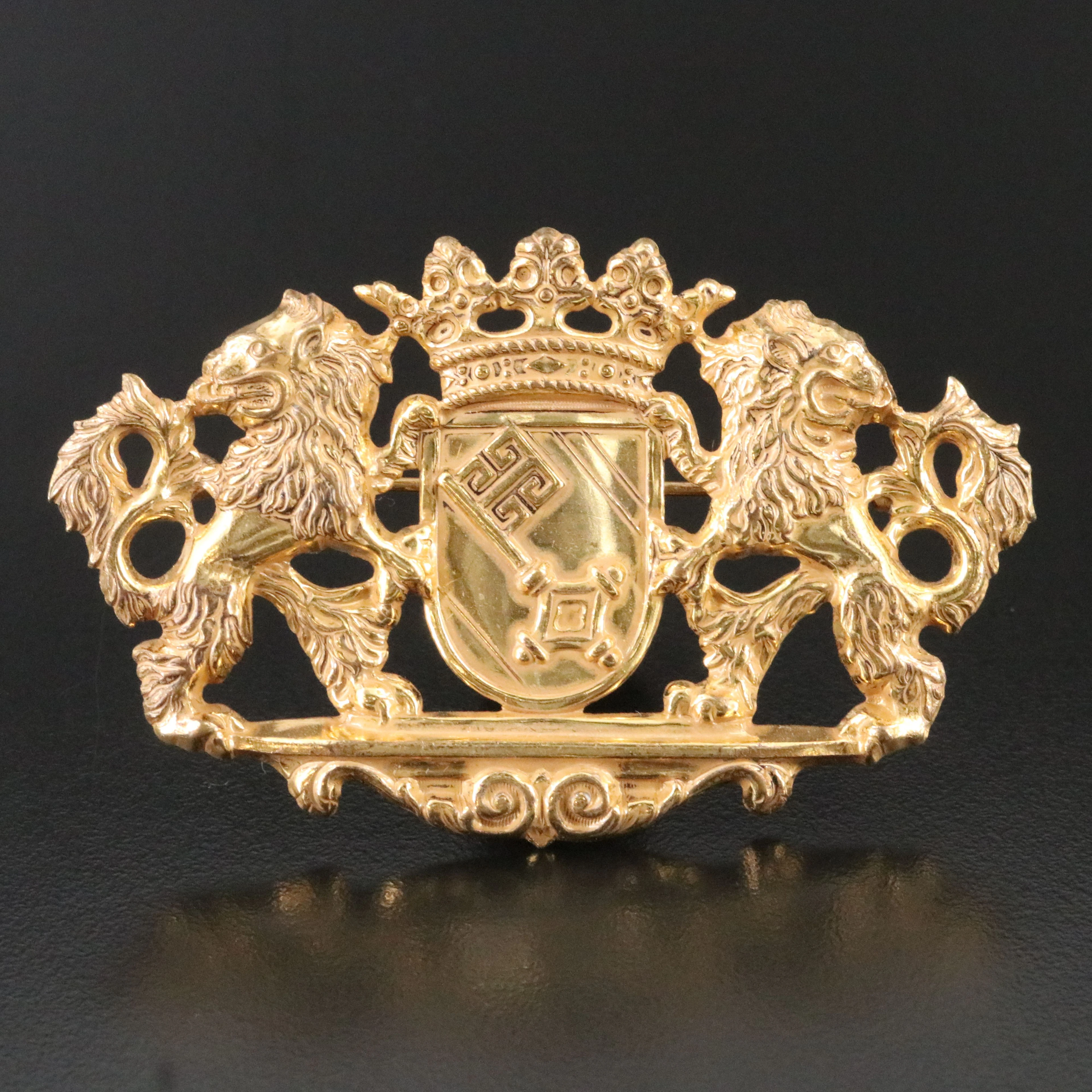 Vintage Miriam Haskell Coat of Arms Brooch
