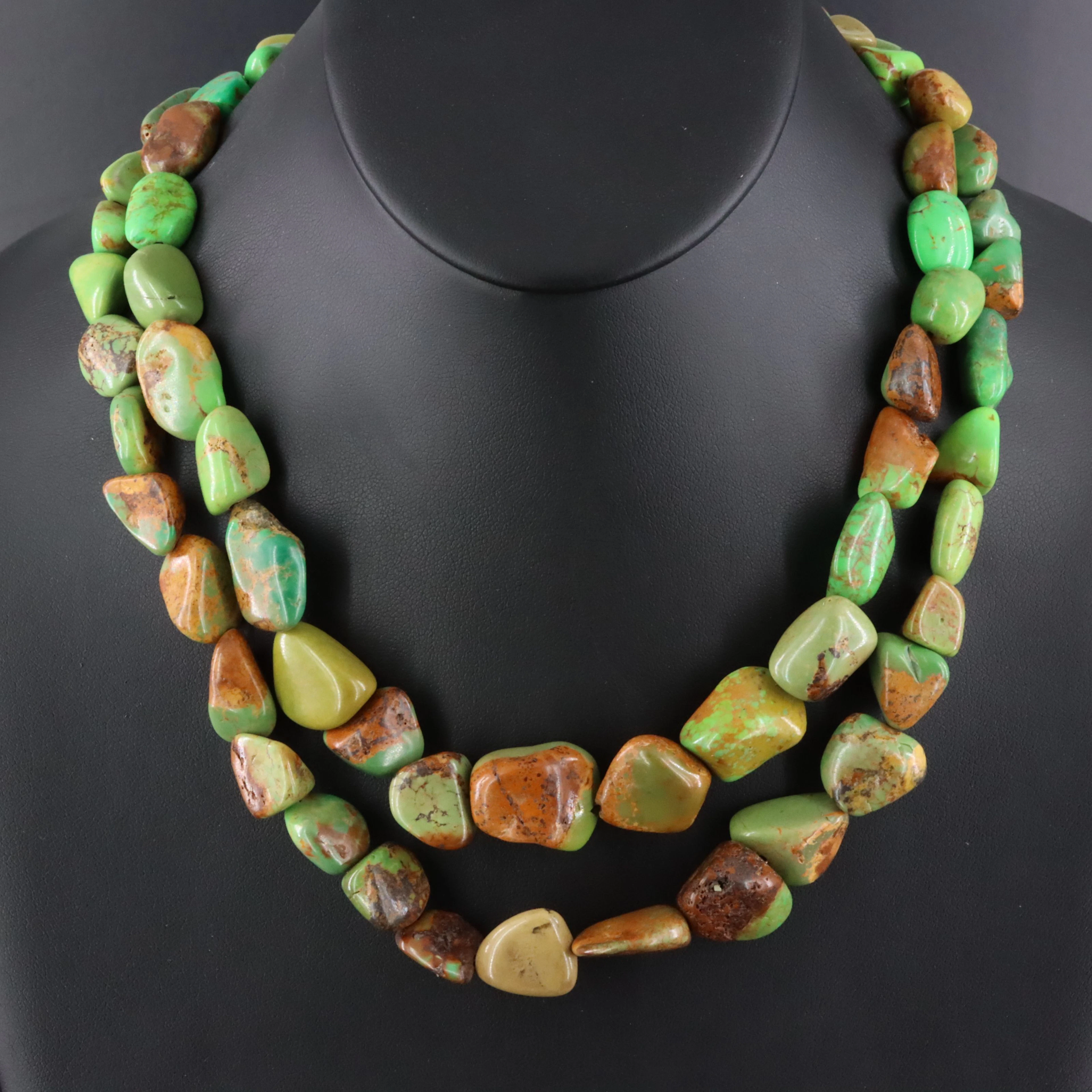 Desert Rose Trading Sterling Turquoise Double-Strand Necklace