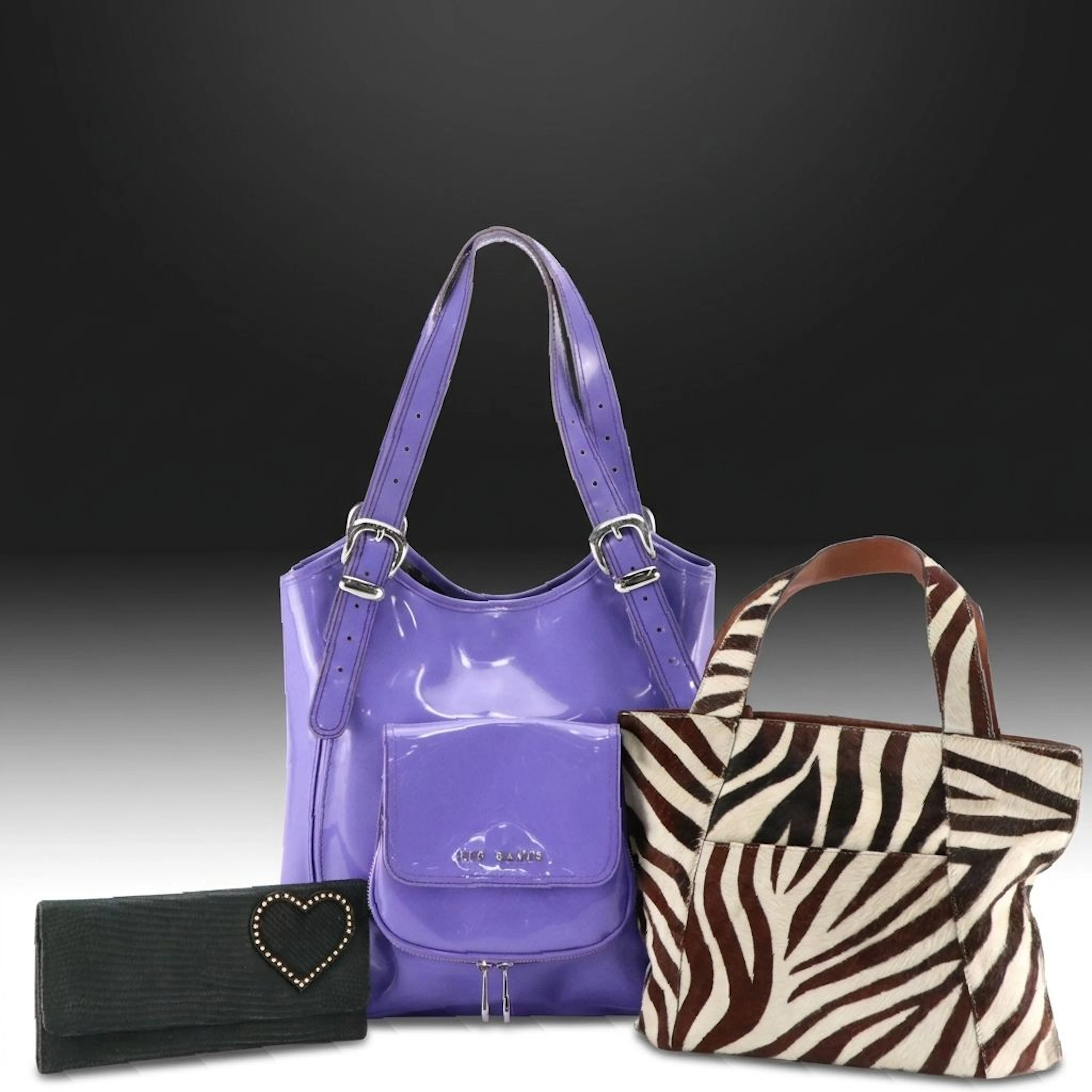 Ted Baker Violet Patent Leather Tote, Adrienne Vittadini Zebra Bag
