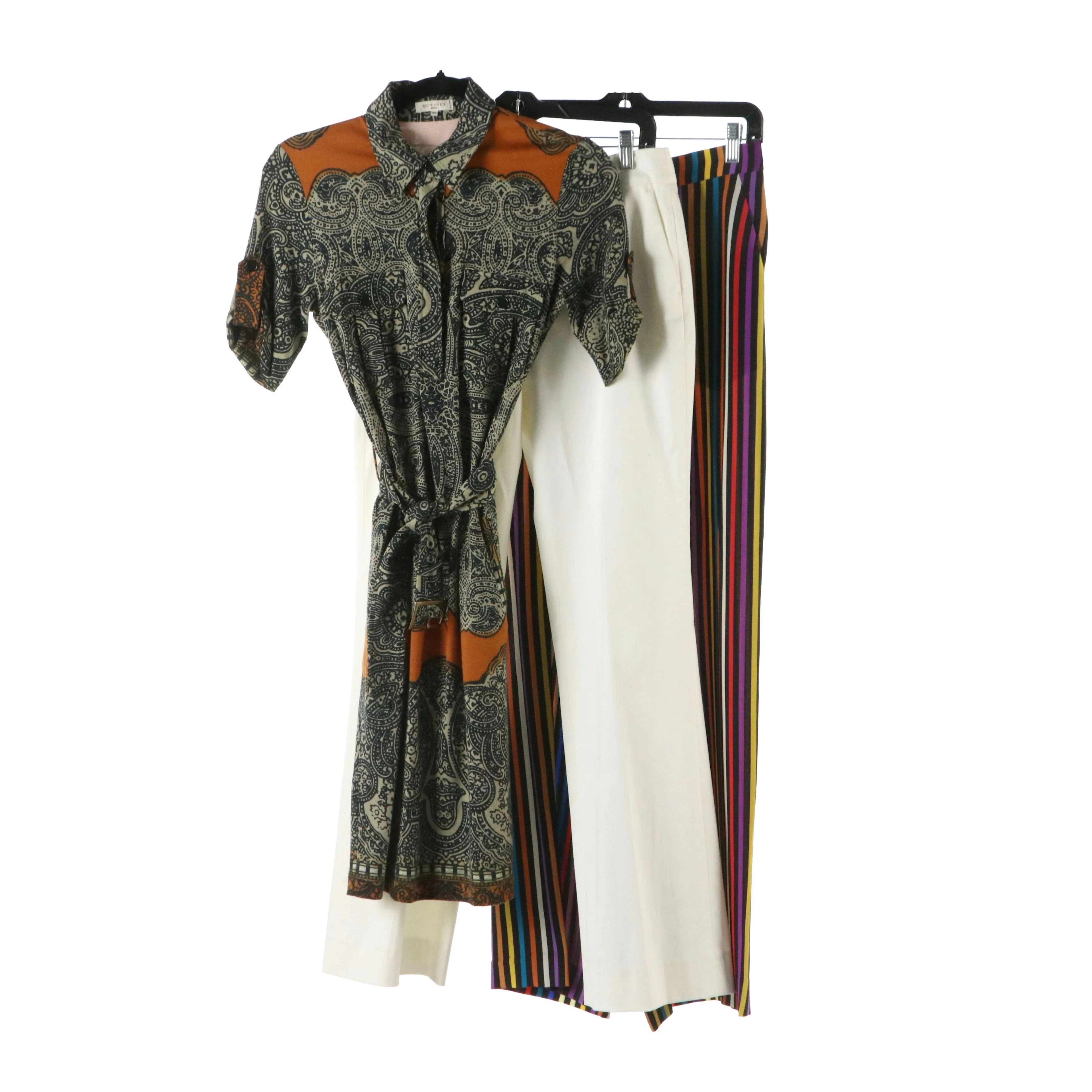 ETRO Striped Silk Pant, Cotton Trouser, and Knit Cotton Dress