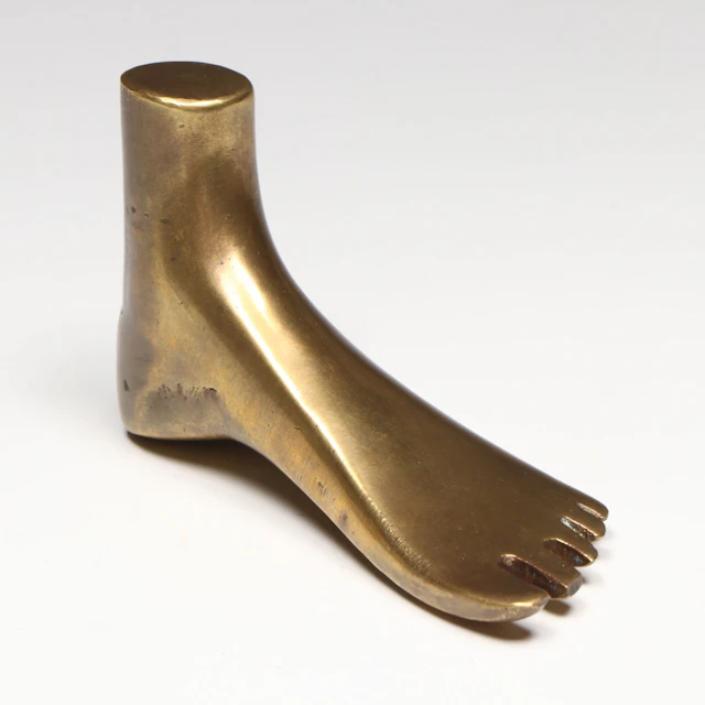 Mid Century Modern Brass Foot Paperweight Attributed to Carl Auböck