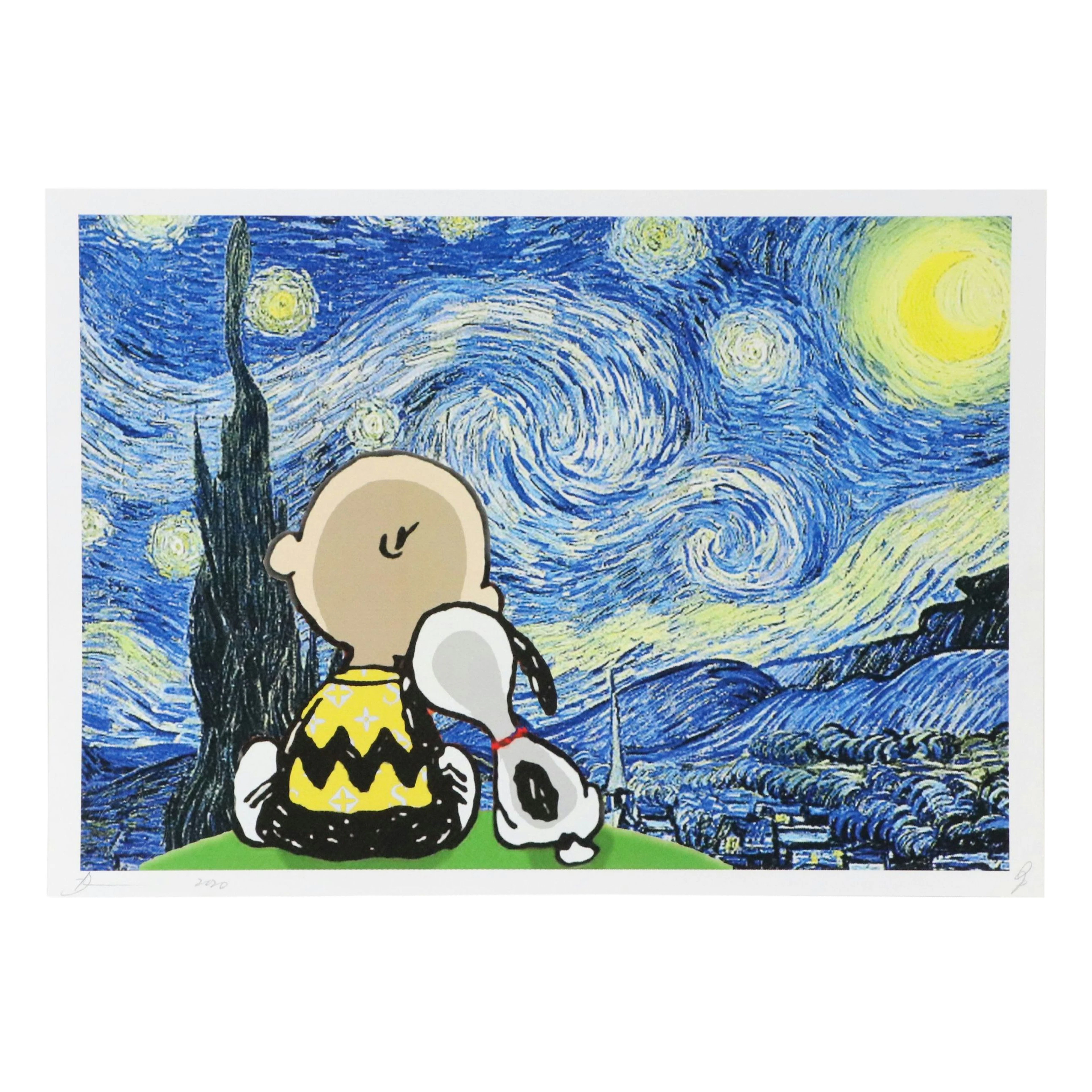 Death NYC Offset Lithograph Featuring Peanuts x Van Gogh, 2020