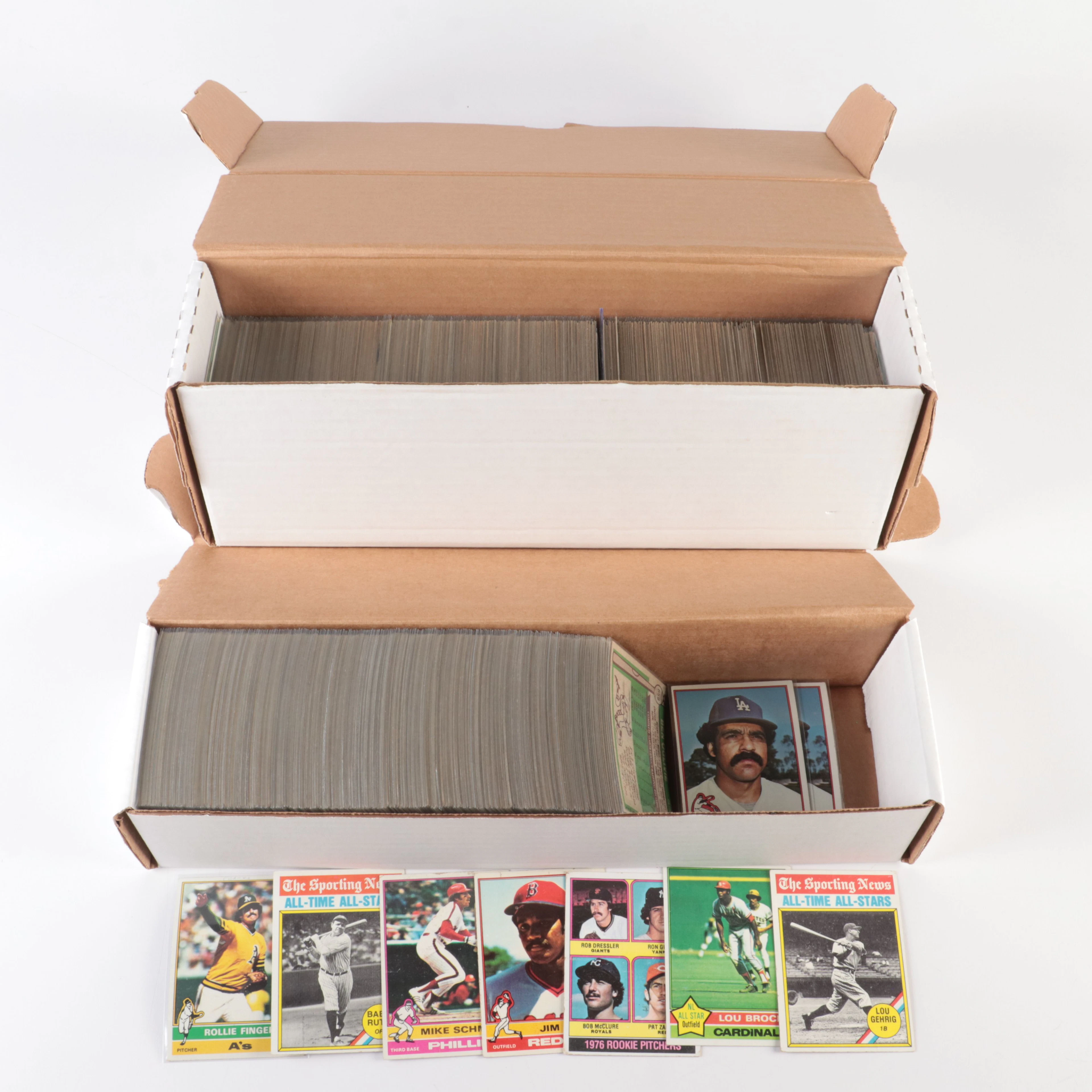 1976 Topps Baseball Cards Featuring Lou Gehrig, Babe Ruth, and More