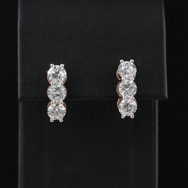 14K Rose Gold 3.06 CTW Lab Grown Diamond Earrings