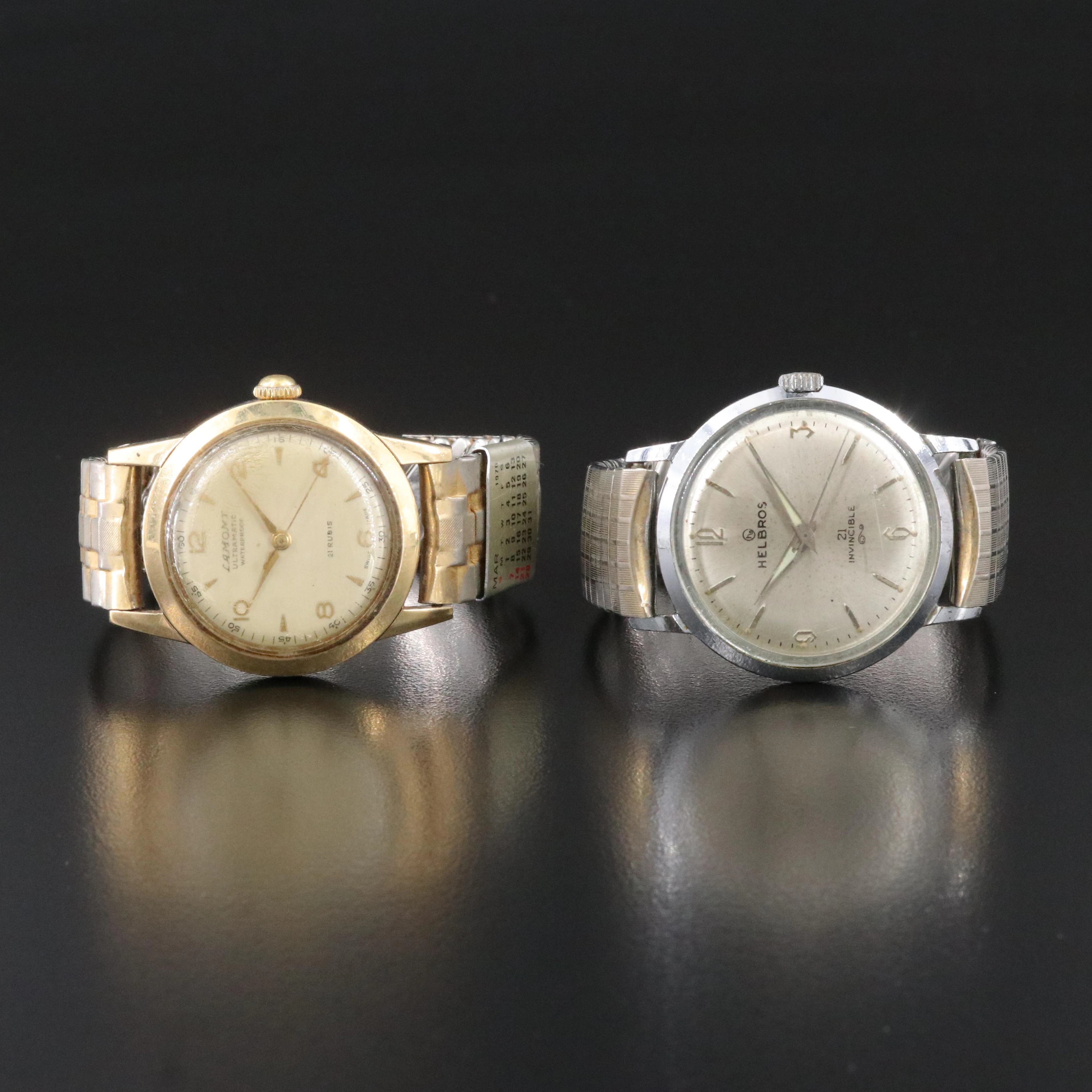 Vintage Helbros Invincible & Lamont Ultramatic Mechanical Watches