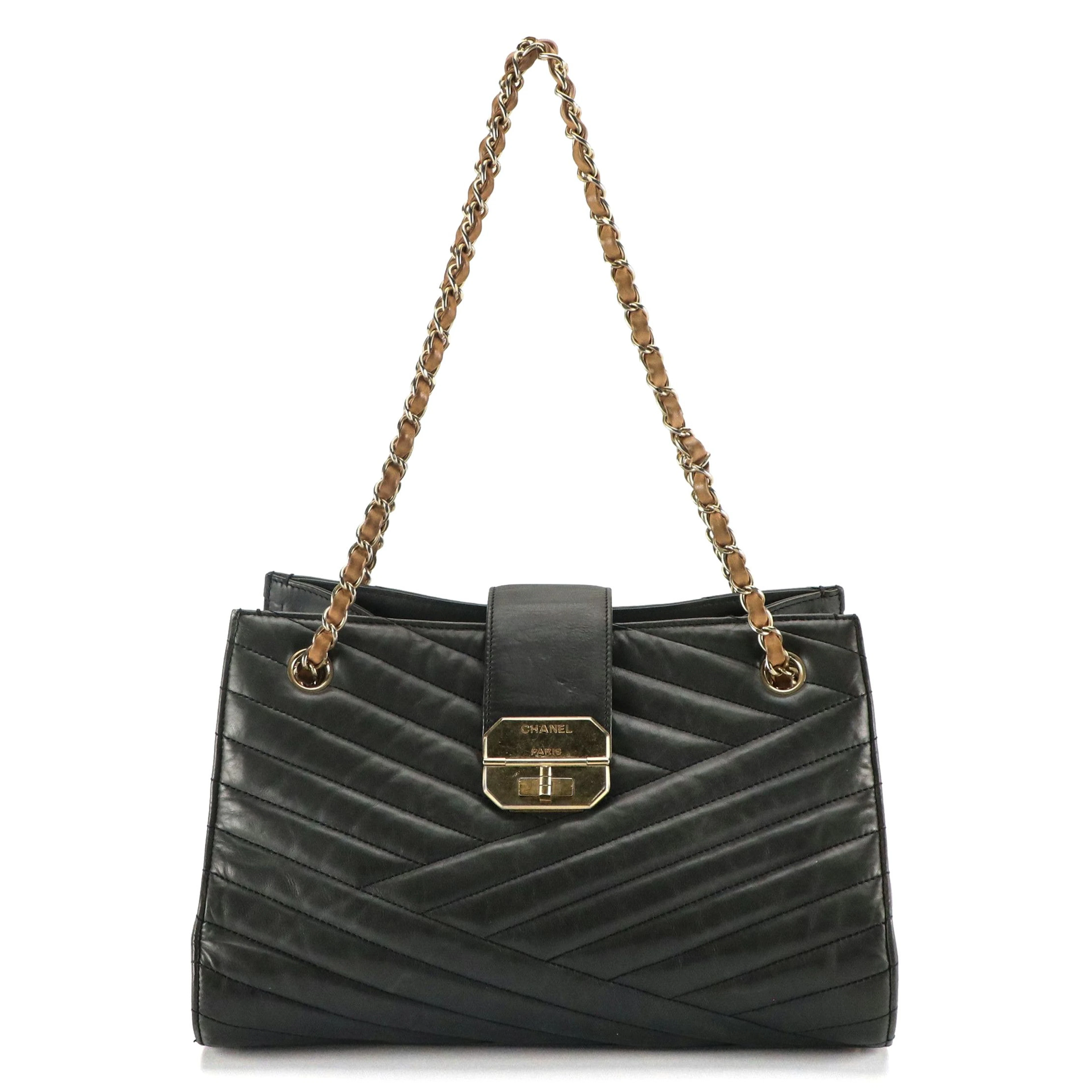 Chanel Gabrielle Chain Strap Tote Bag in Quilted Lambskin Leather