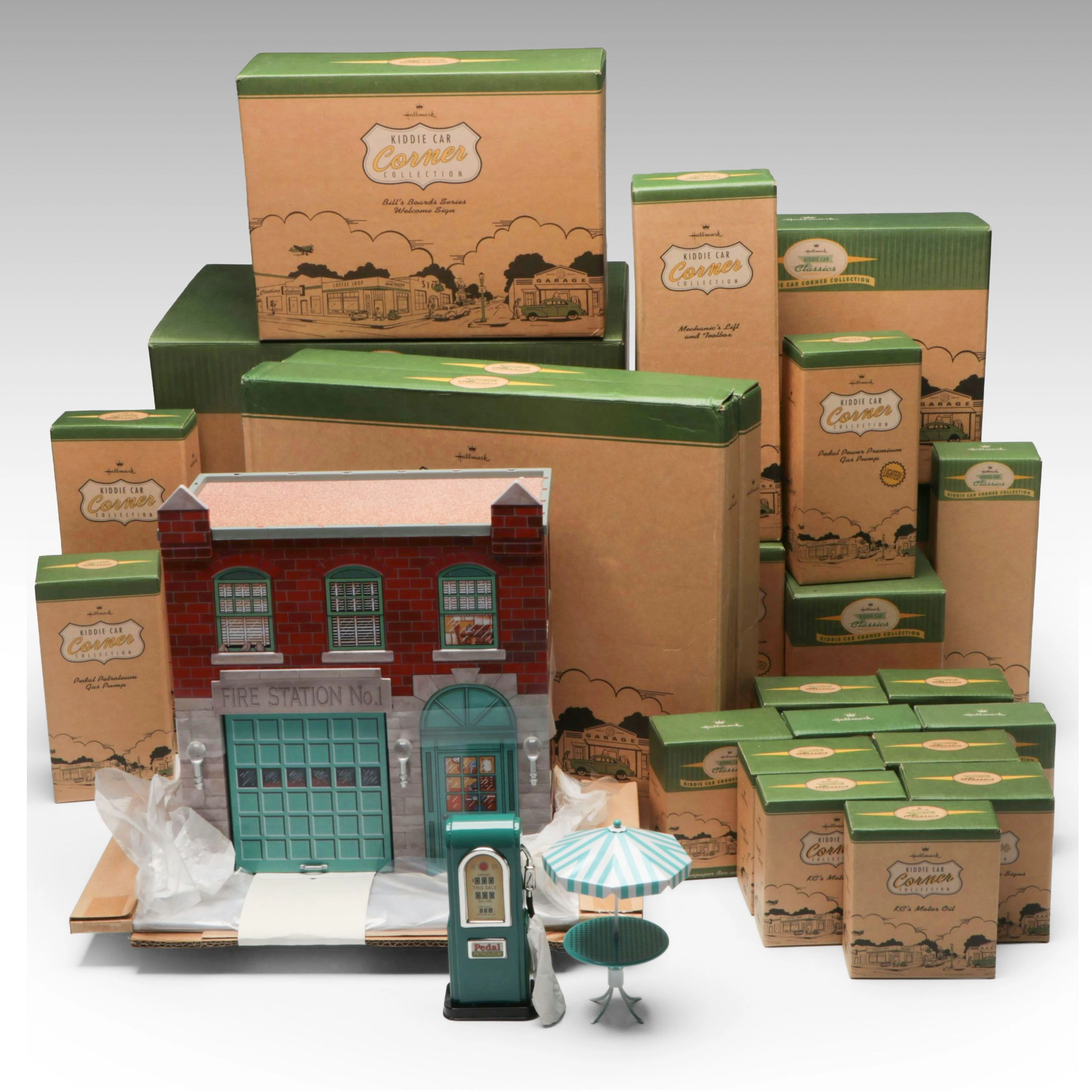 Hallmark "Kiddie Car Corner Collection" Fire Station and More Toys