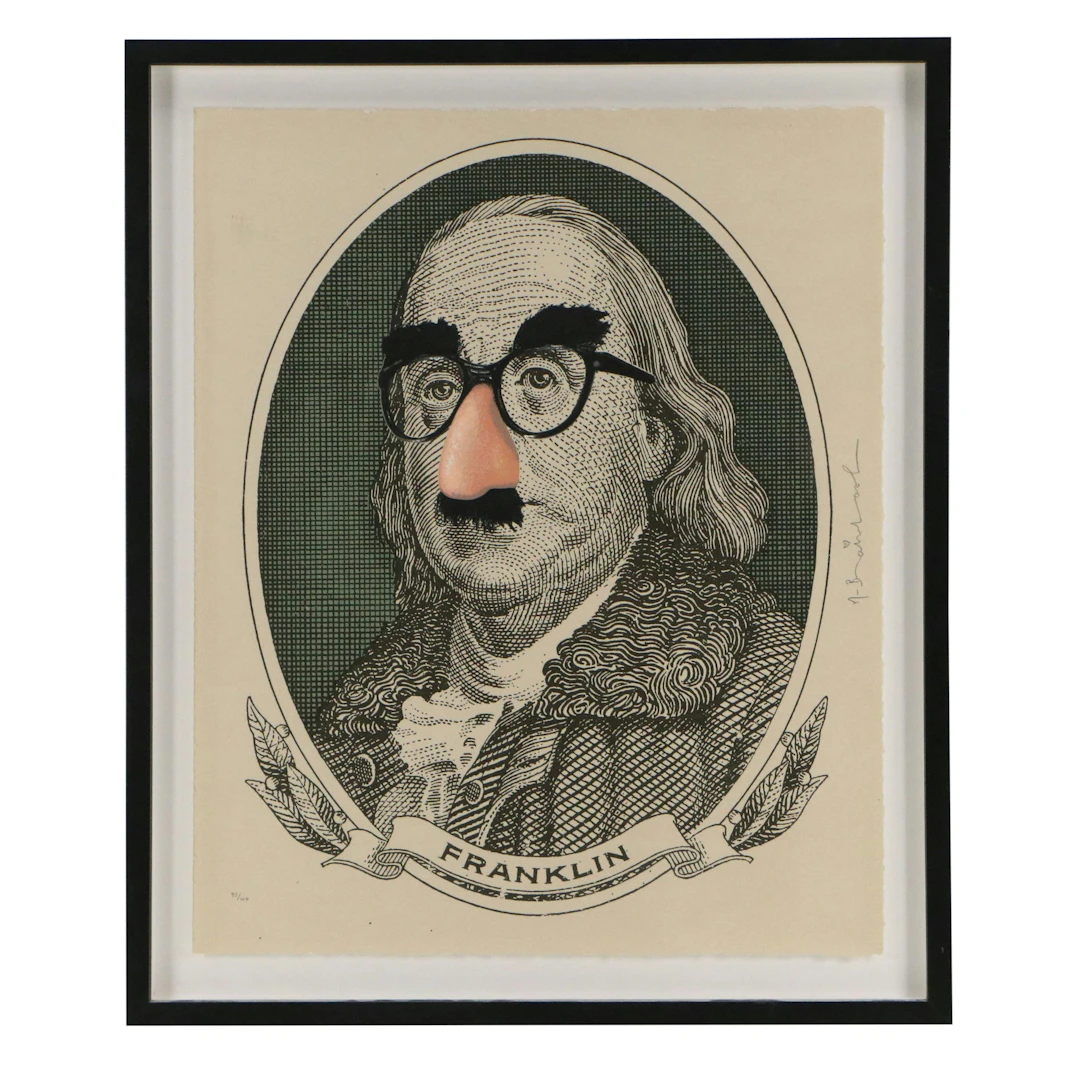 Mr. Brainwash Satirical Serigraph of Benjamin Franklin "Incognito," Circa 2019