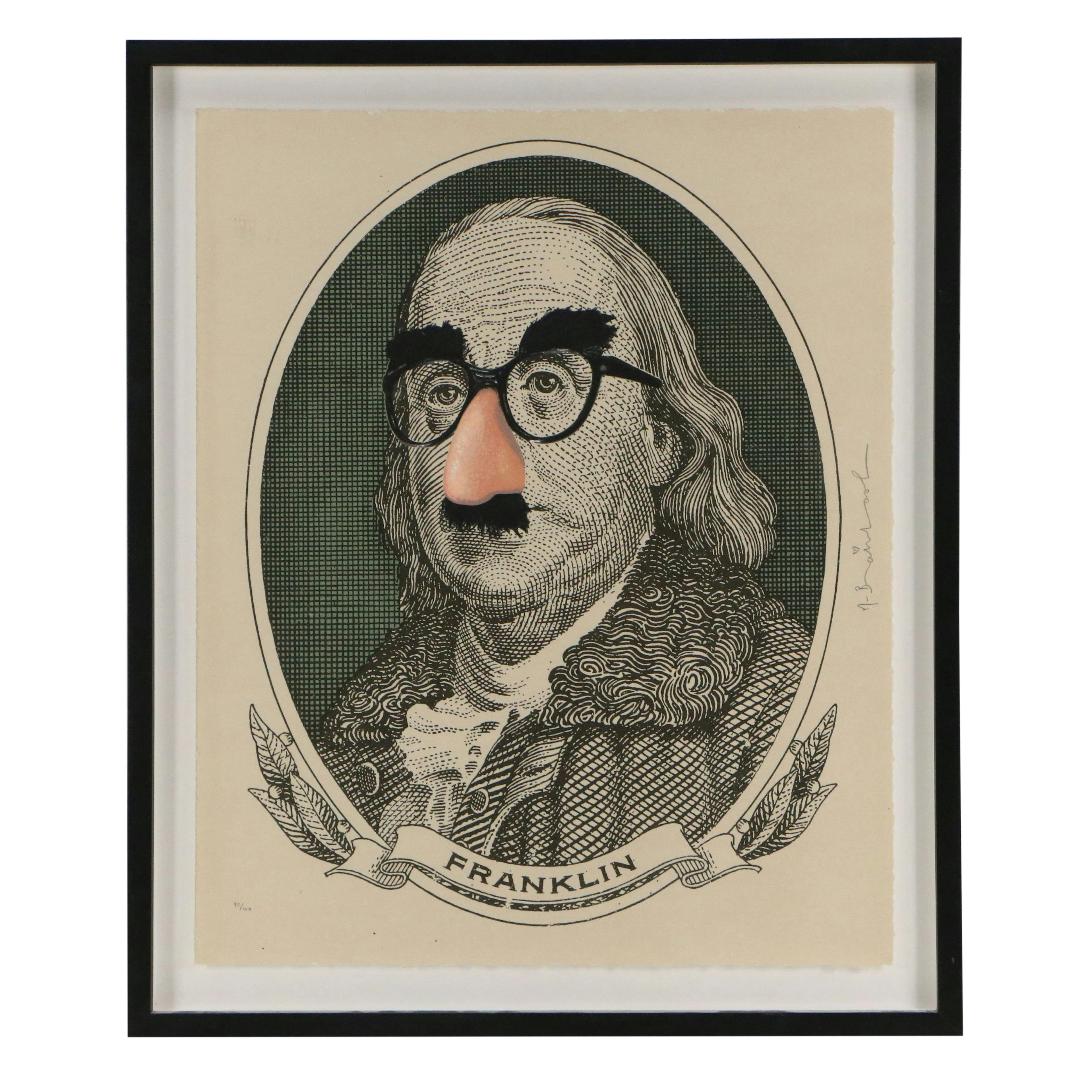 Mr. Brainwash Satirical Serigraph of Benjamin Franklin "Incognito," Circa 2019