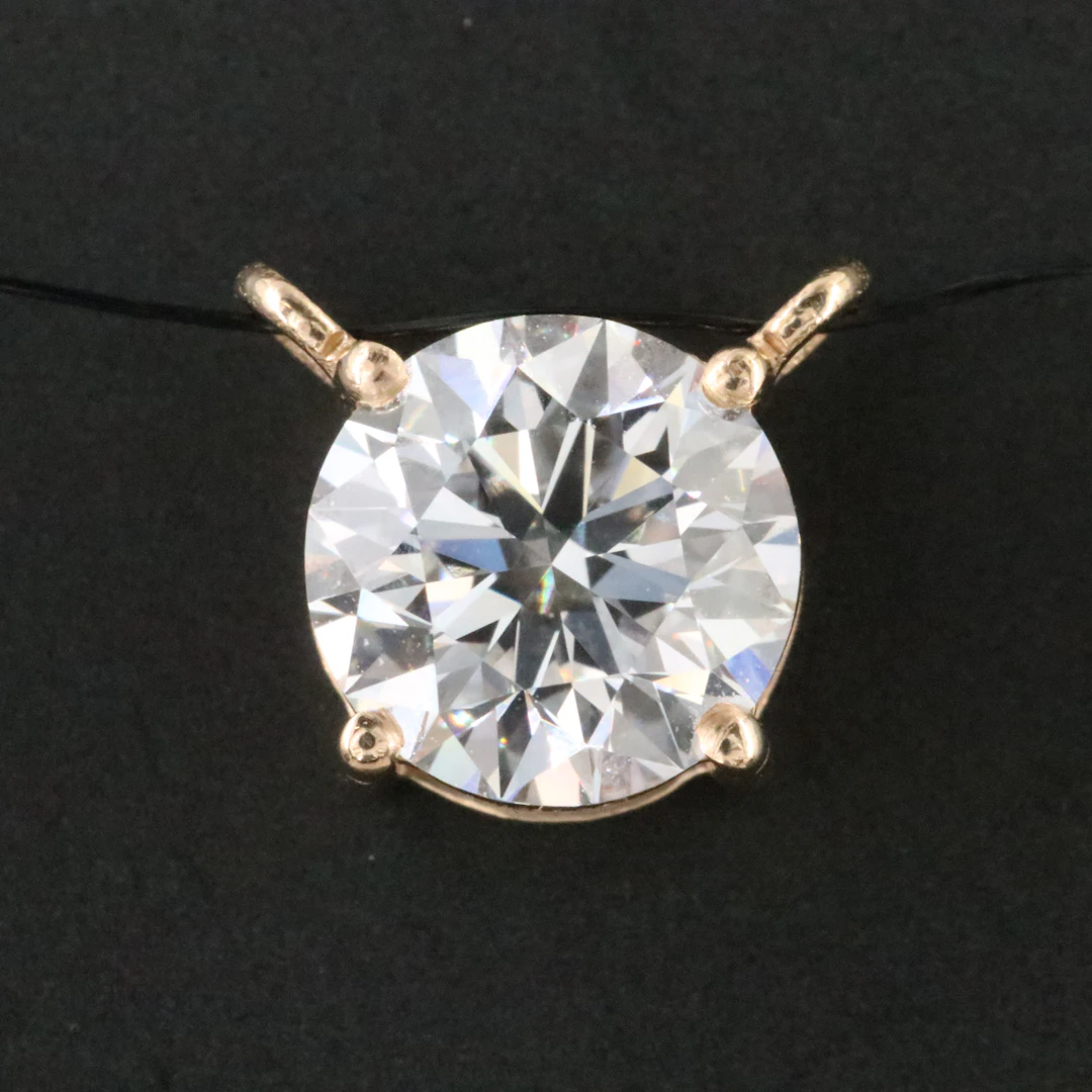 14K Pendant Setting with 1.52 CT Lab Grown Diamond with IGI Report