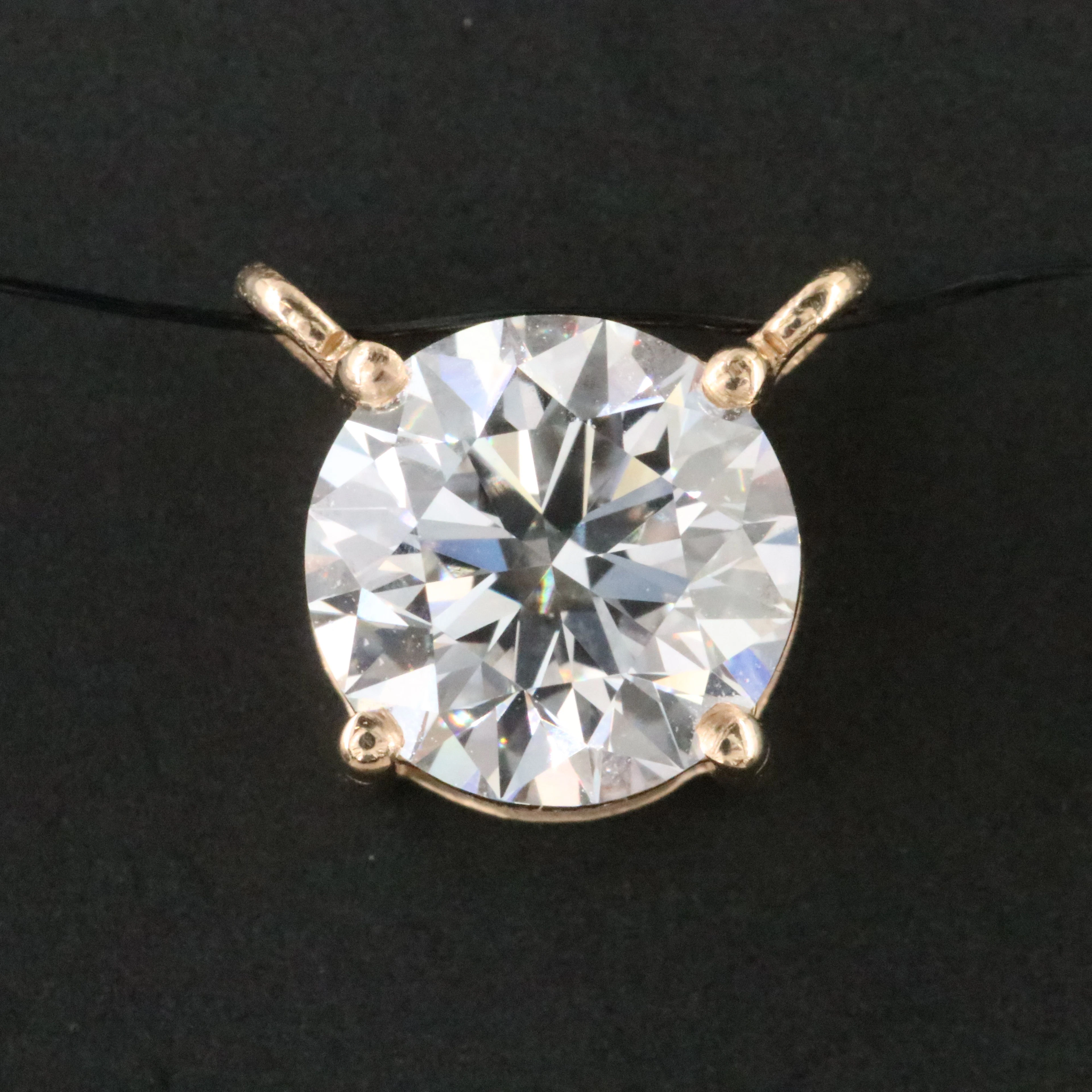14K Pendant Setting with 1.52 CT Lab Grown Diamond with IGI Report
