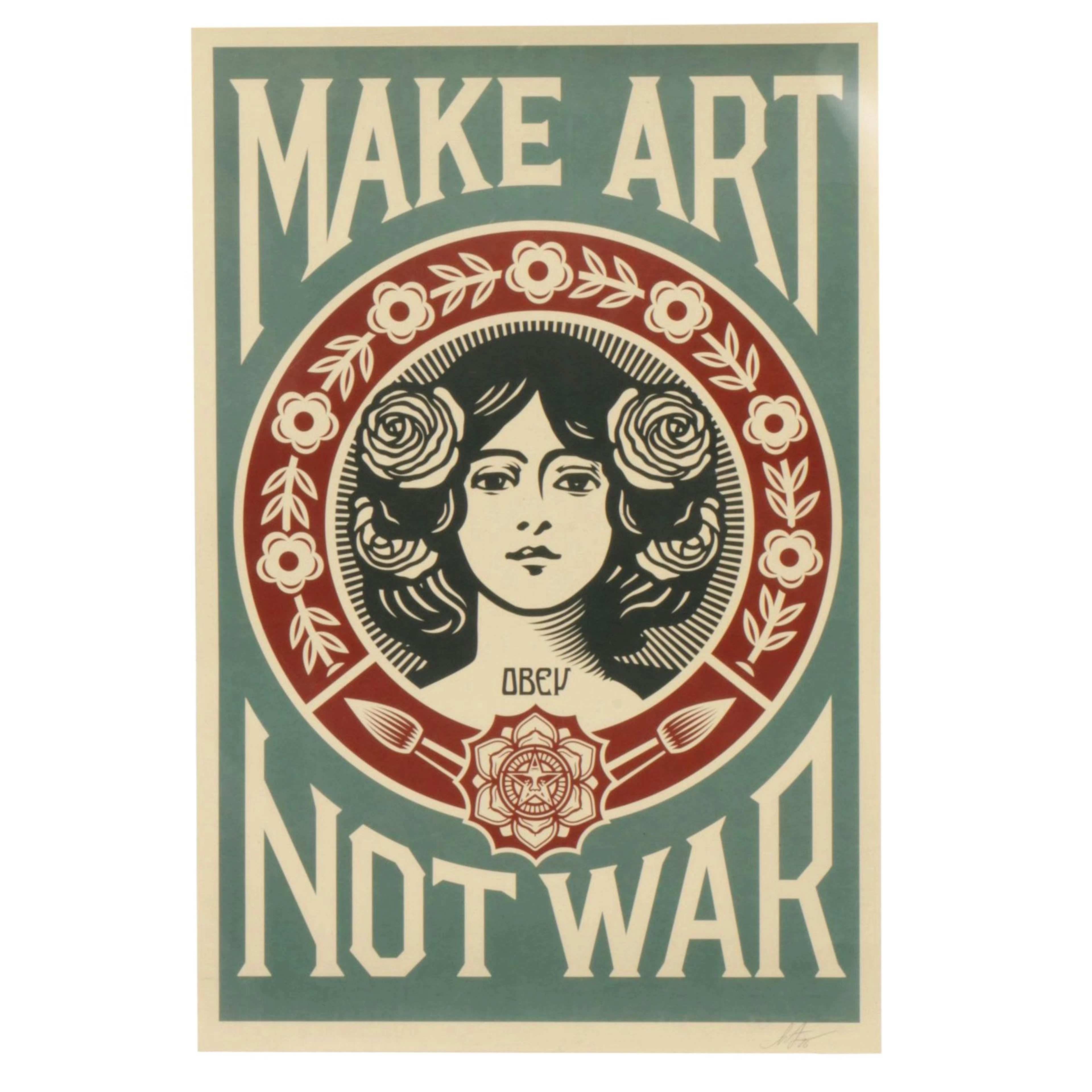 Shepard Fairey Blue Colorway "Make Art, Not War" Offset Lithograph, 2026