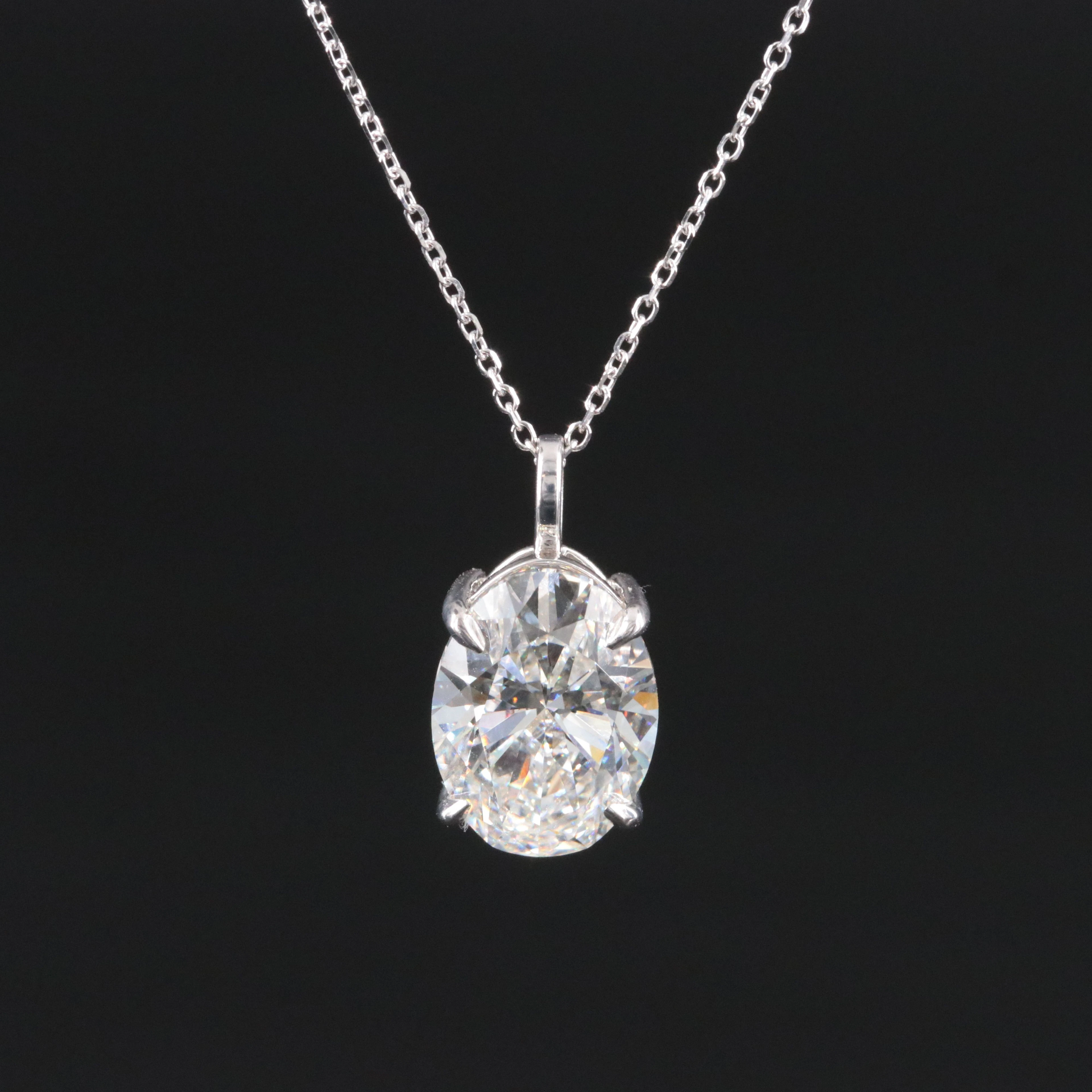 14K 3.98 CT Lab Grown Diamond Necklace with IGI Report