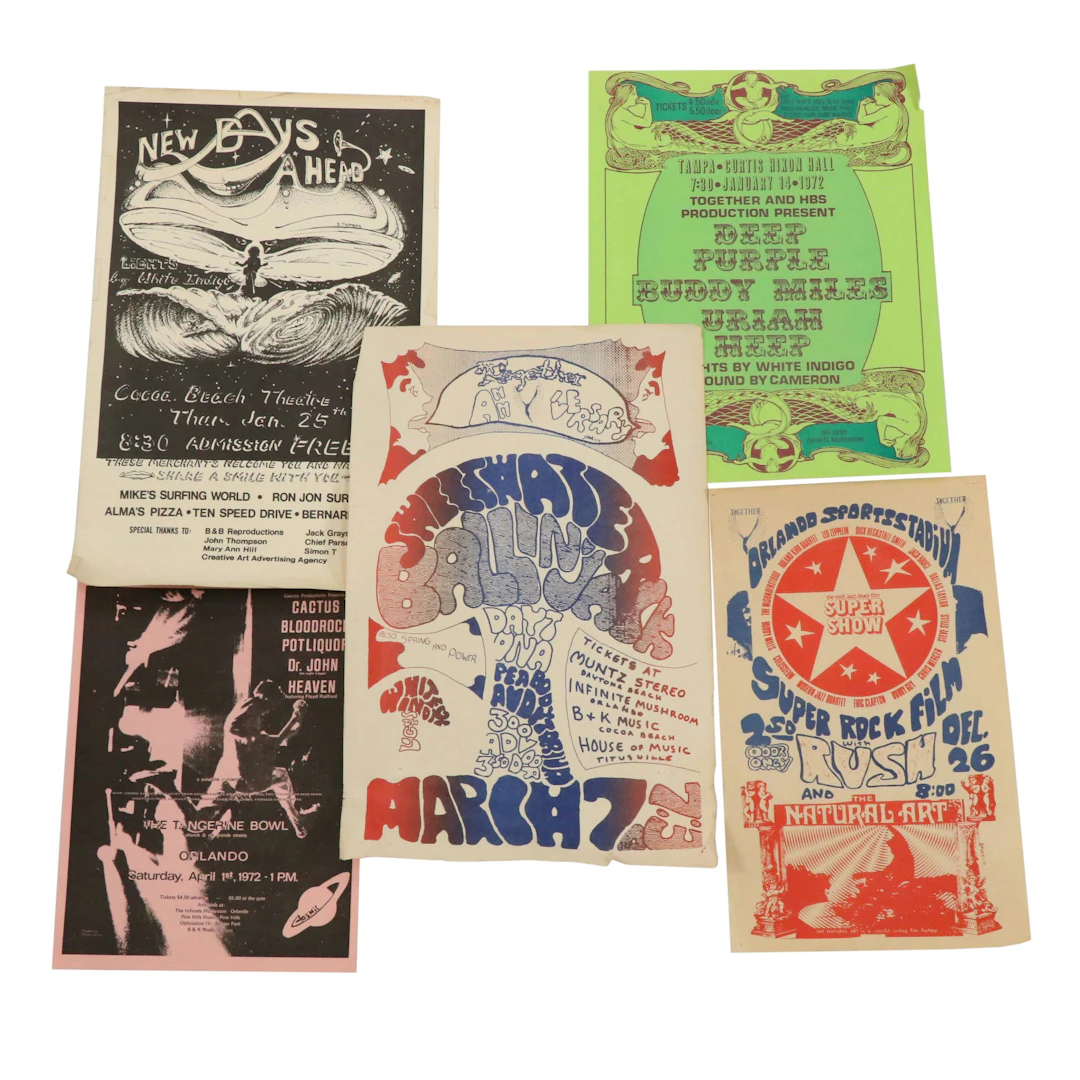 "The Rock, Jazz, Blue Film Super Show" and More Vintage Concert Posters