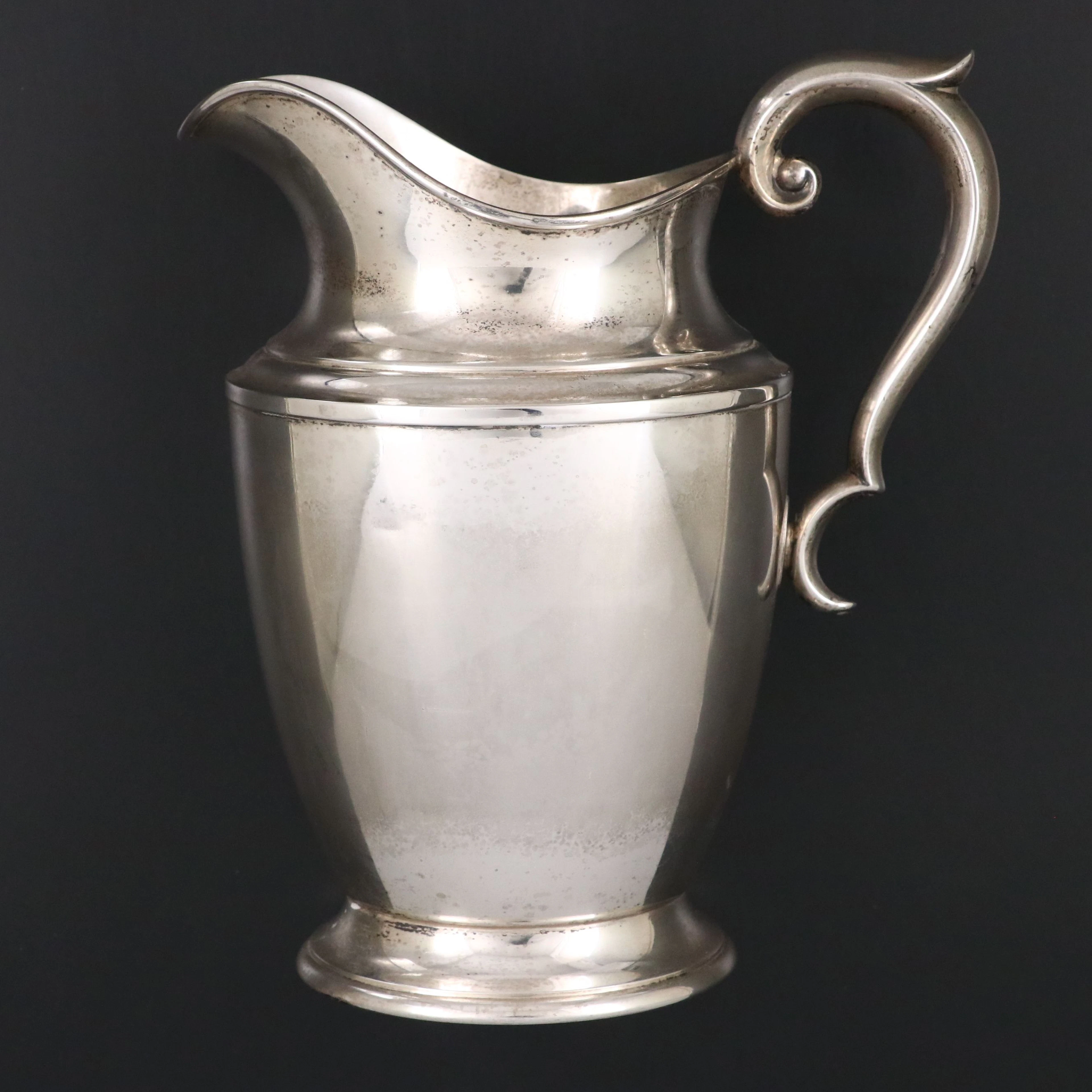 Alvin Sterling Silver Scroll-Handled Pitcher