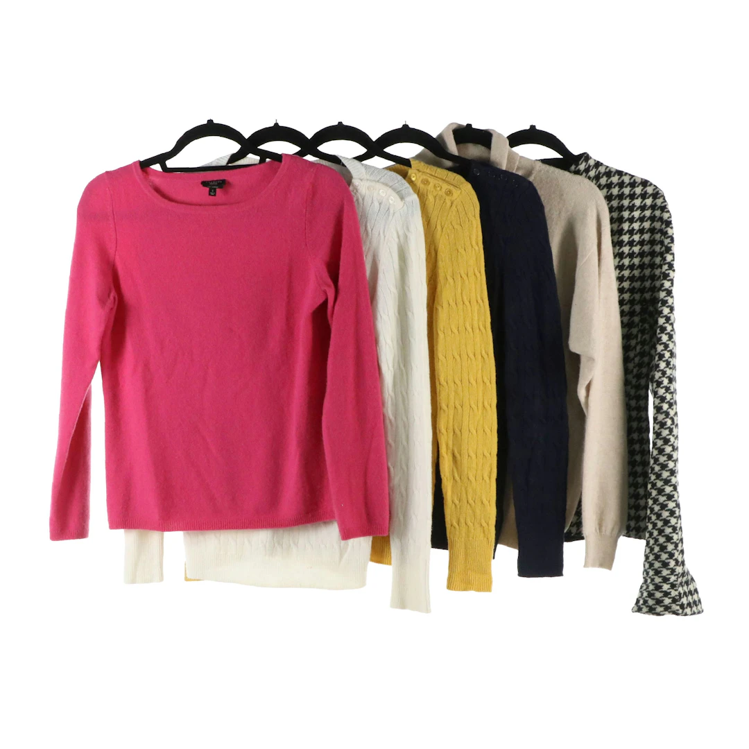 Talbots Wool Houndstooth Jacket, Cashmere Turtleneck & Lambswool Sweaters