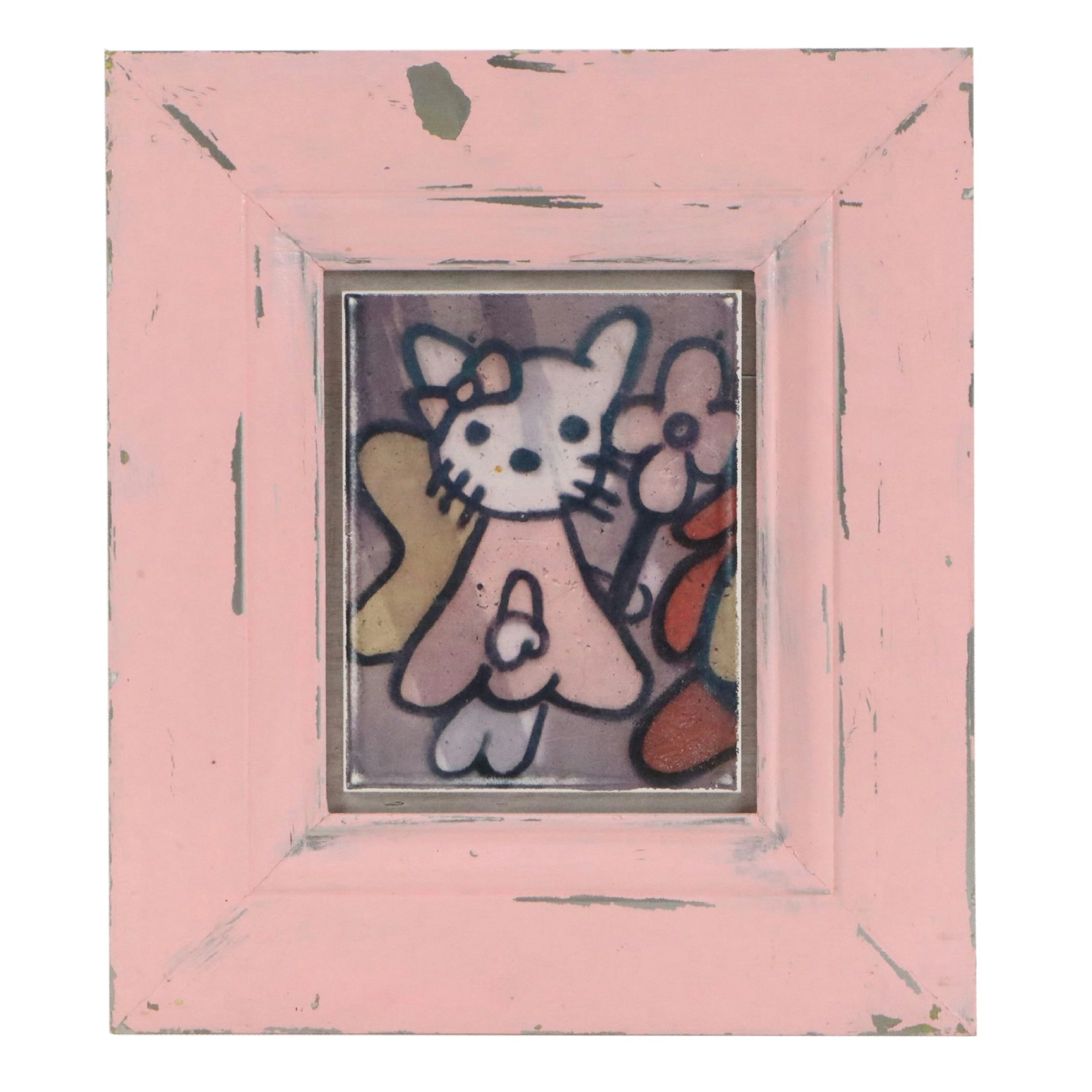 Digital Print on Tile of Graffiti Homage to Hello Kitty, 21st Century