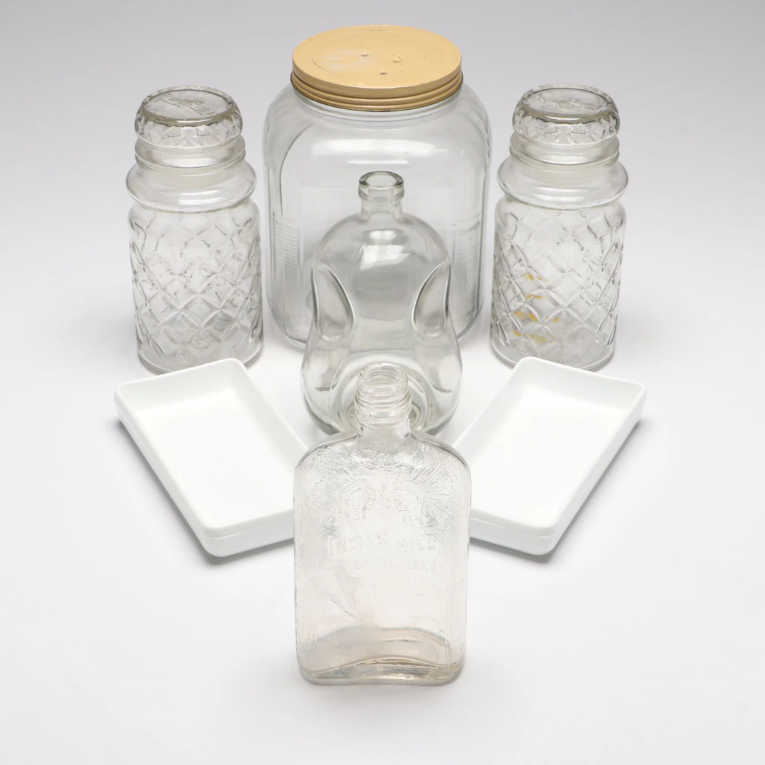 Planters Peanuts with More Glass Jars and Bottles, Vintage