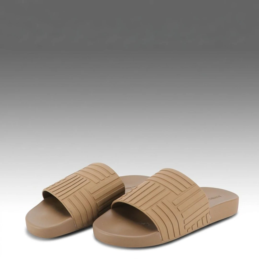 Men's Bottega Veneta Carpet Embossed Rubber Slide Sandals