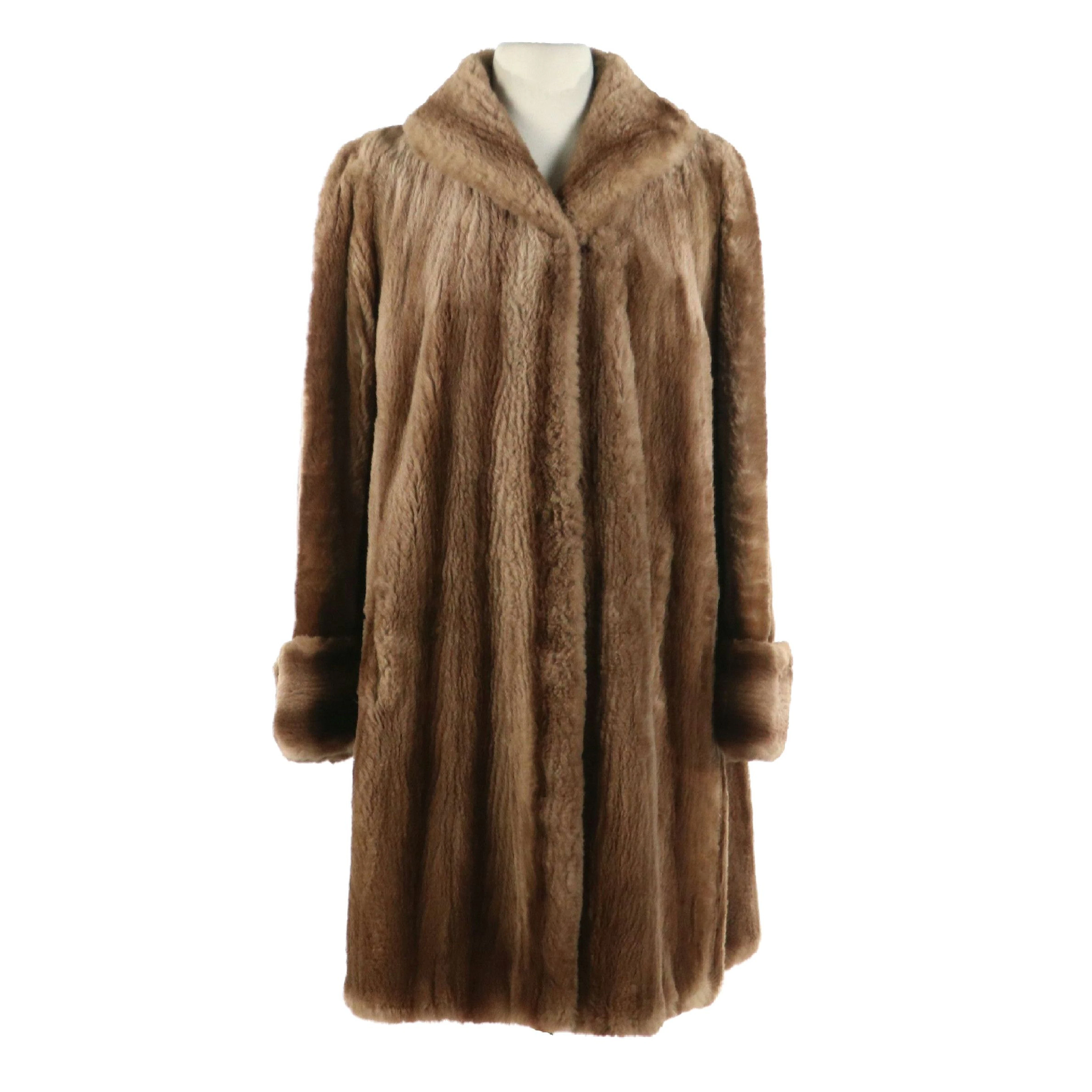 Sheared Dyed Nutria Fur Swing Coat from Pogue's, Vintage