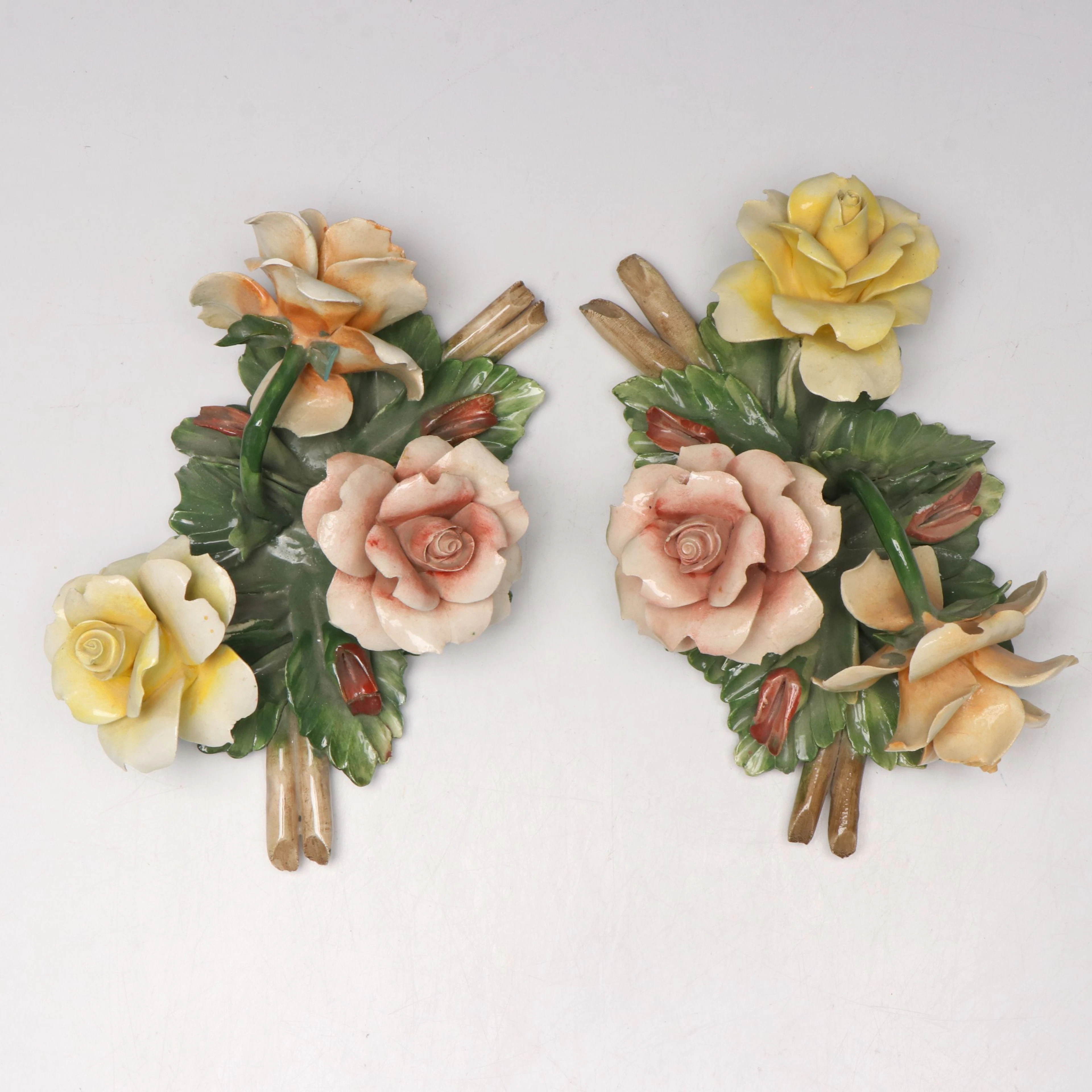 Nuova Capodimonte Porcelain Flower Figures