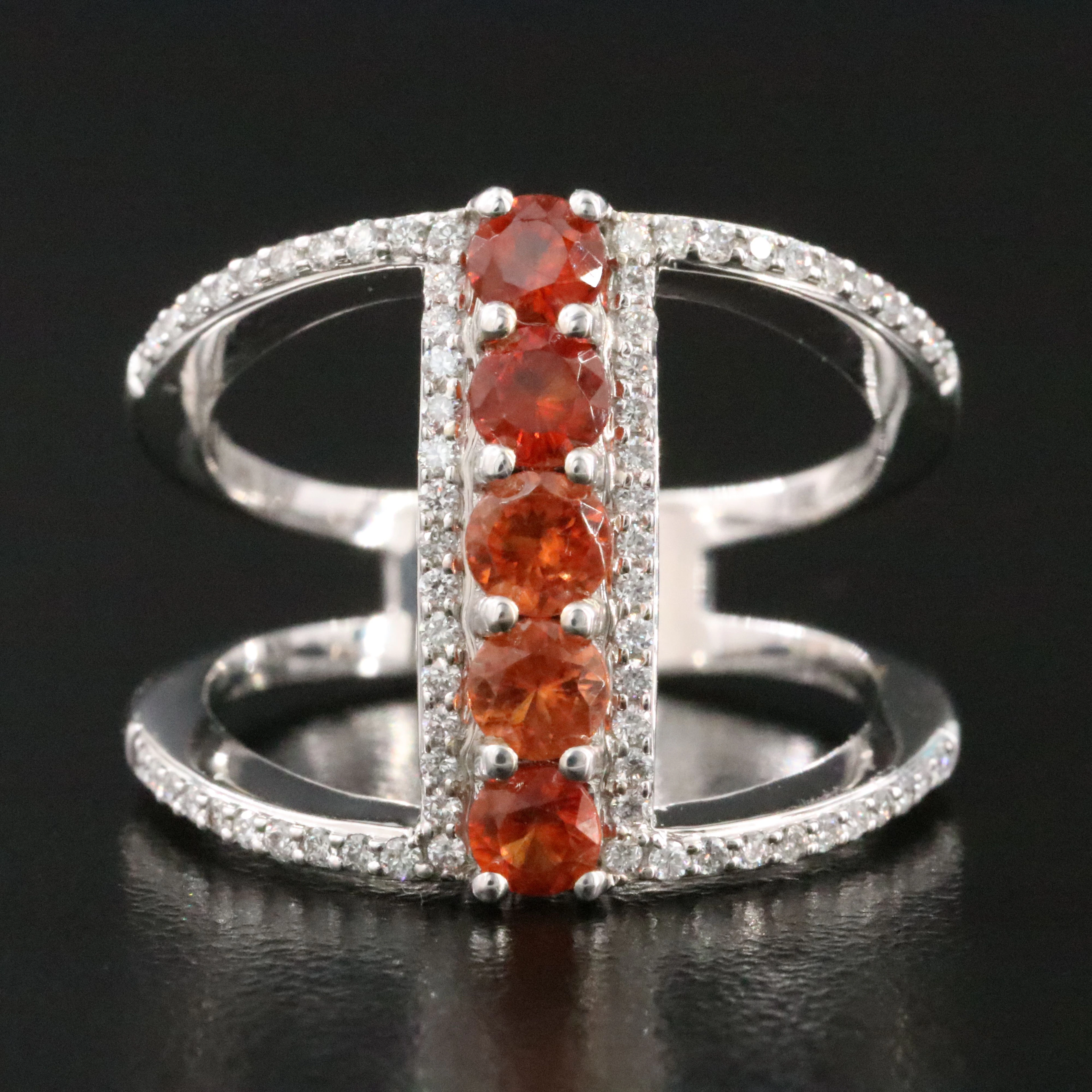 Chromia 18K Rhodochrosite and Diamond Ring with IGI Evaluation Report