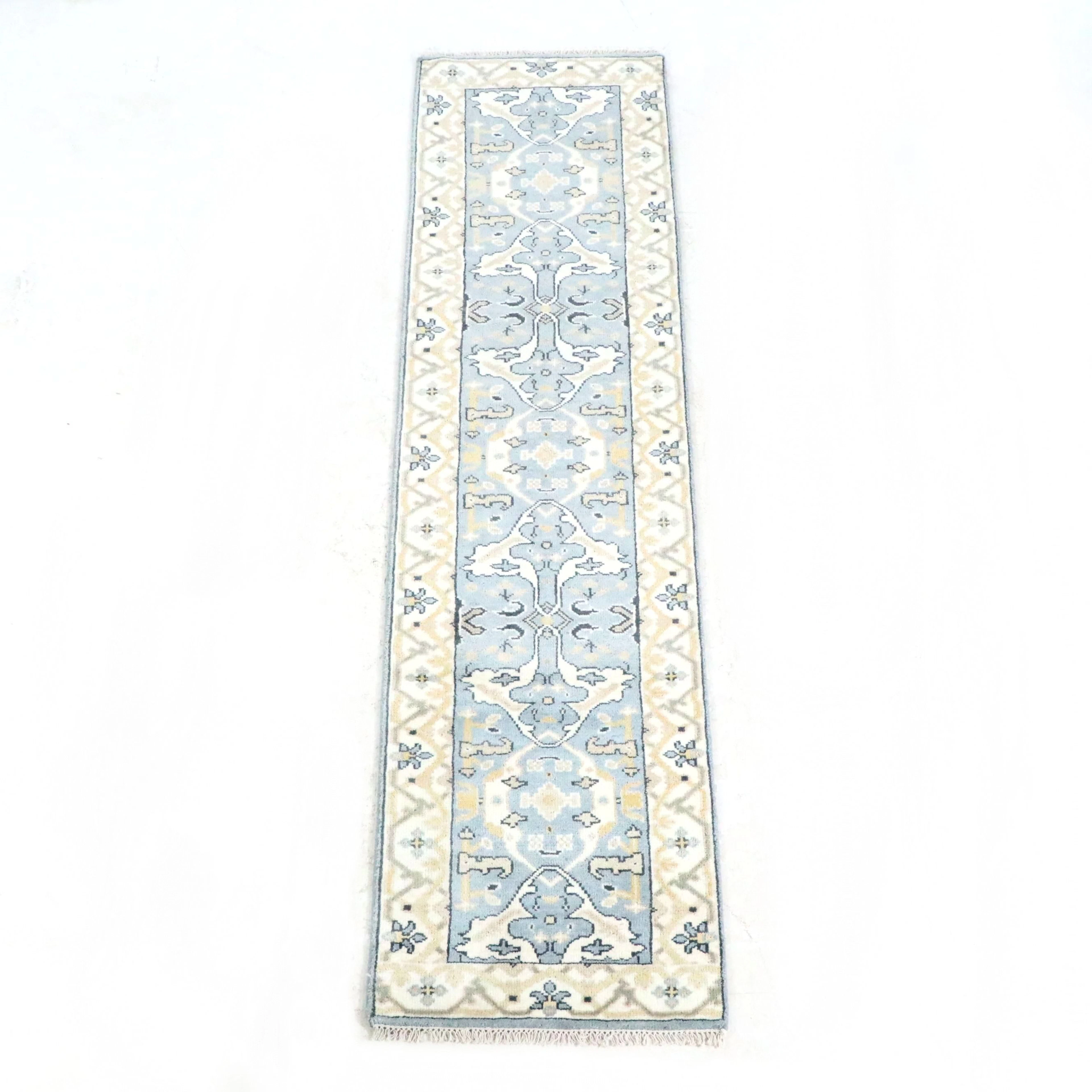 2'7 x 10'2 Hand-Knotted Pakistani Kazak Carpet Runner