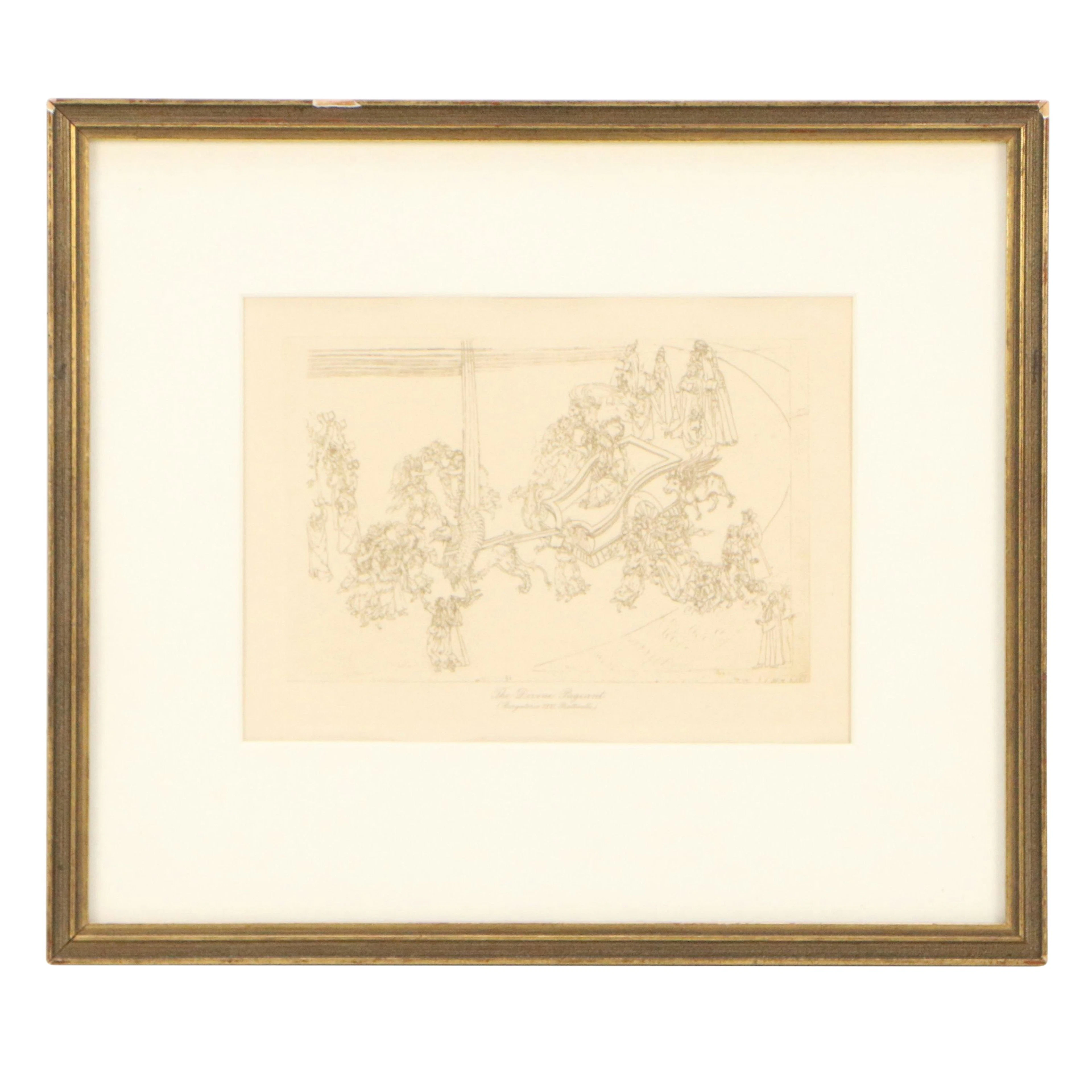 Engraving After Sandro Botticelli "The Divine Pageant (Purgatorio XXXI)"